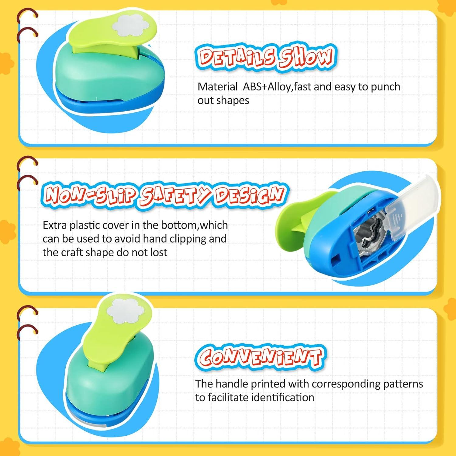 Set de 6 Perforadoras de Papel Chengu con 6 Formas y Etiquetas