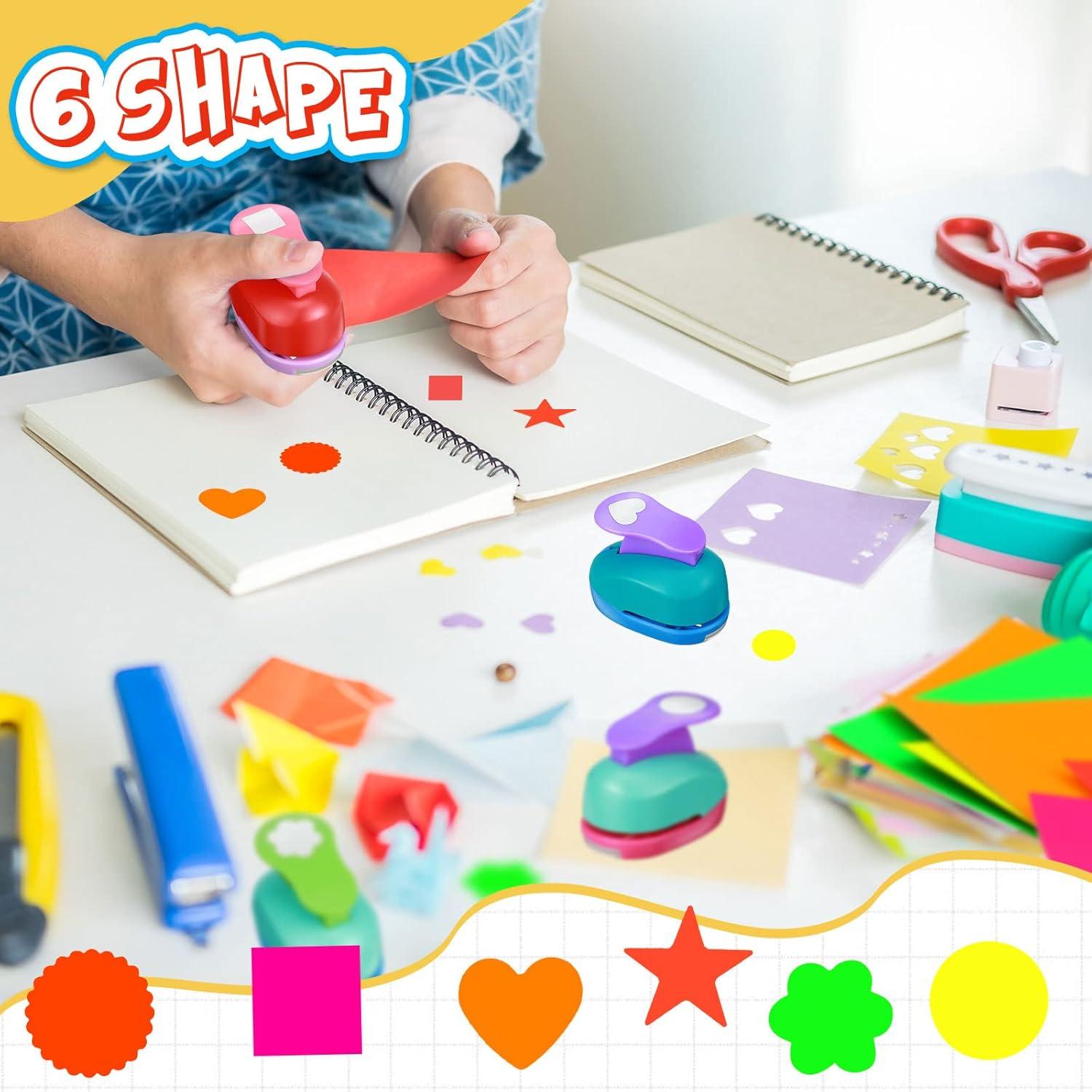 Set de 6 Perforadoras de Papel Chengu con 6 Formas y Etiquetas