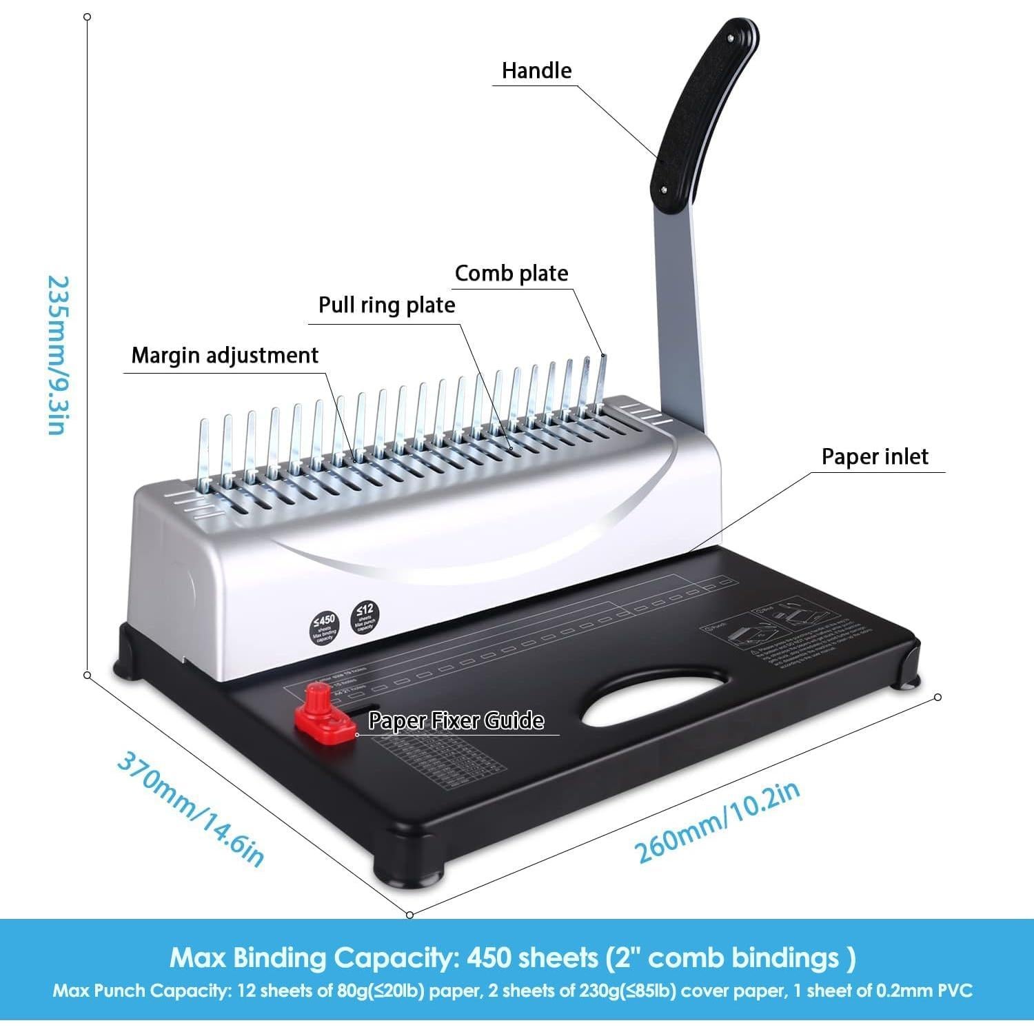 Máquina de Encuadernación MAKEASY 21 Hoyos A4/A5, 450 Hojas
