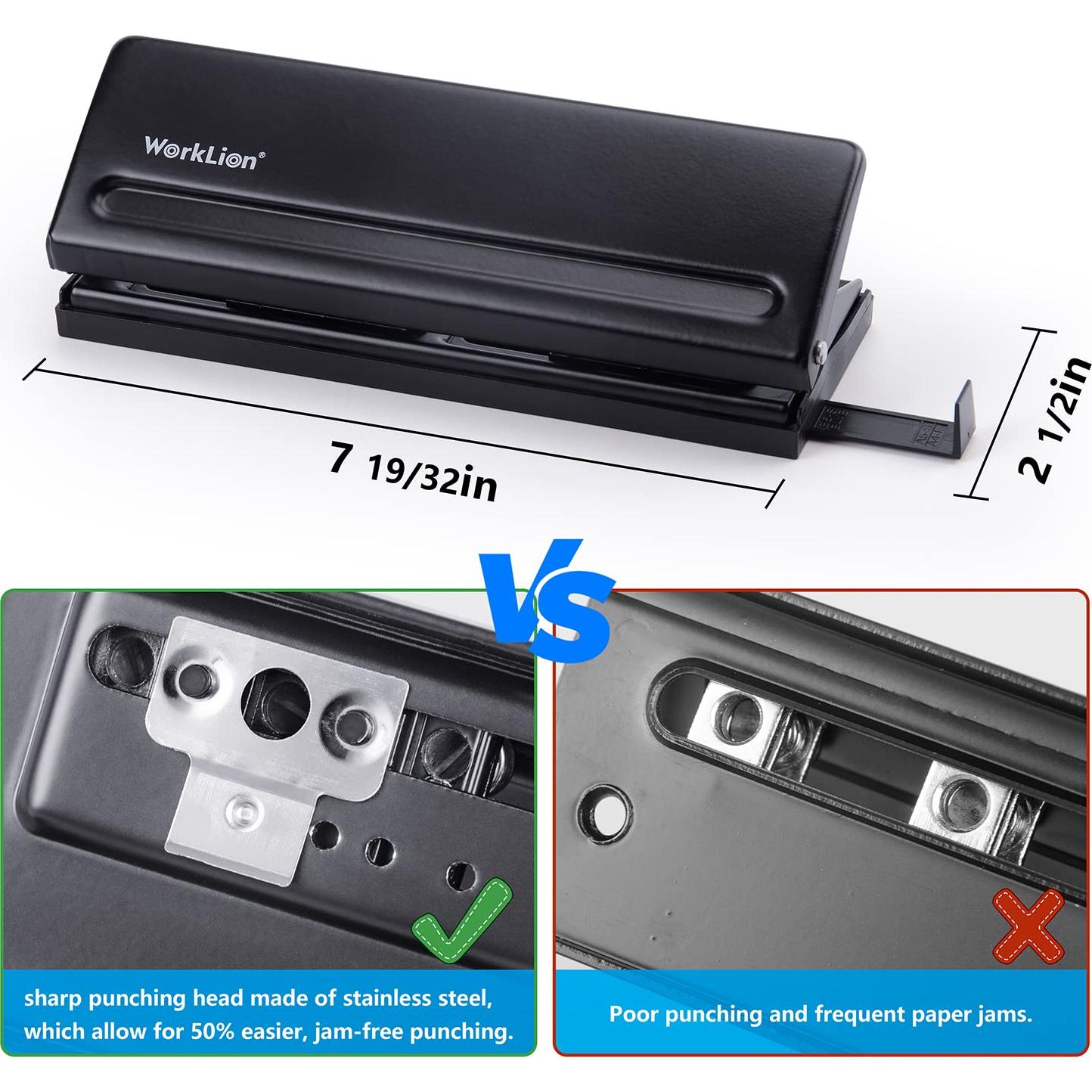 Perforadora Ajustable WORKLION 6 Agujeros A5 - 19.3 cm