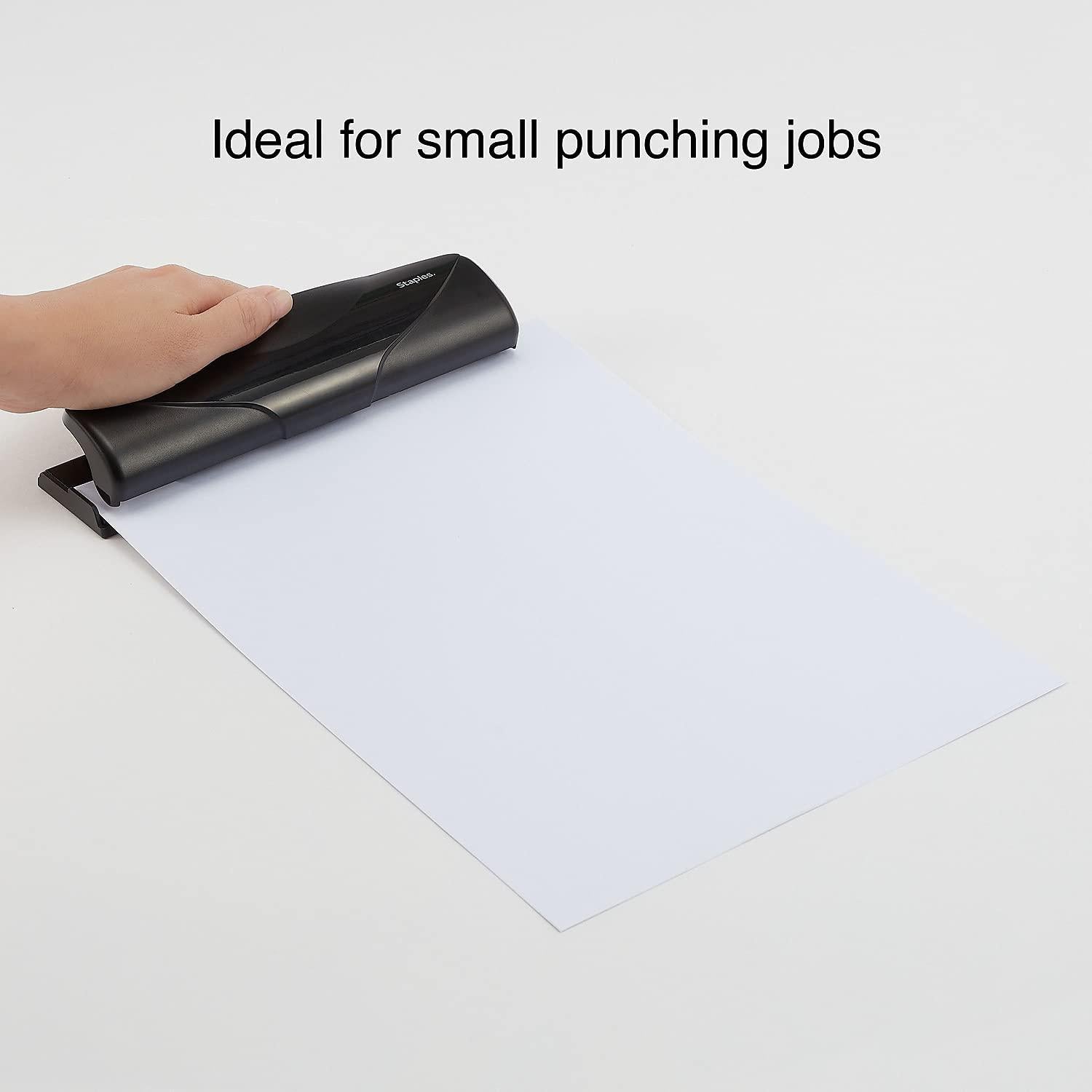 Perforadora Mini 3 Agujeros Staples 6 Hojas Negra