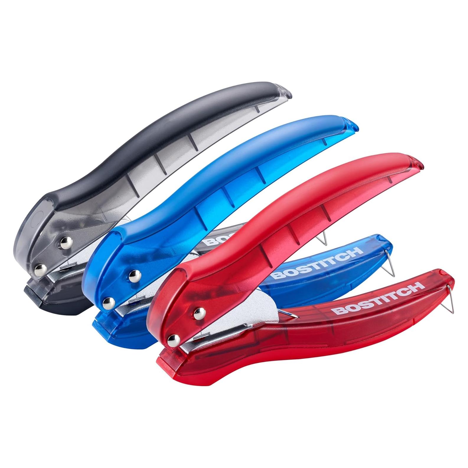 Perforadora Bostitch EZ Squeeze 1 Agujero - Paquete de 3, 10 Hojas