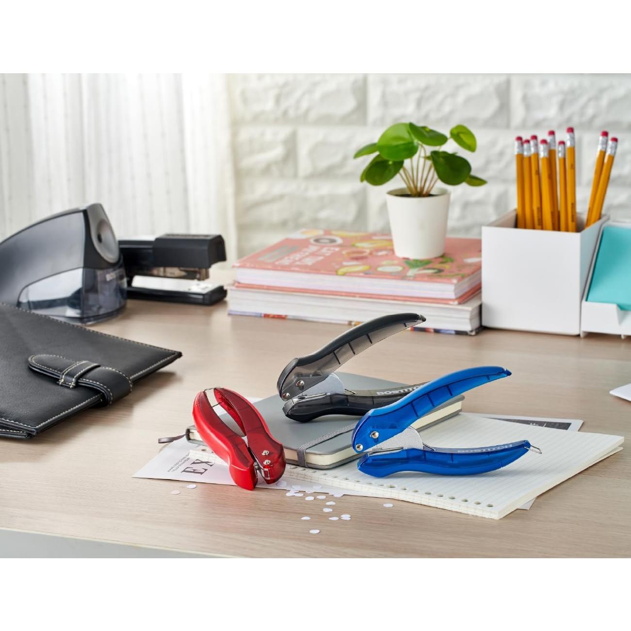 Perforadora Bostitch EZ Squeeze 1 Agujero - Paquete de 3, 10 Hojas