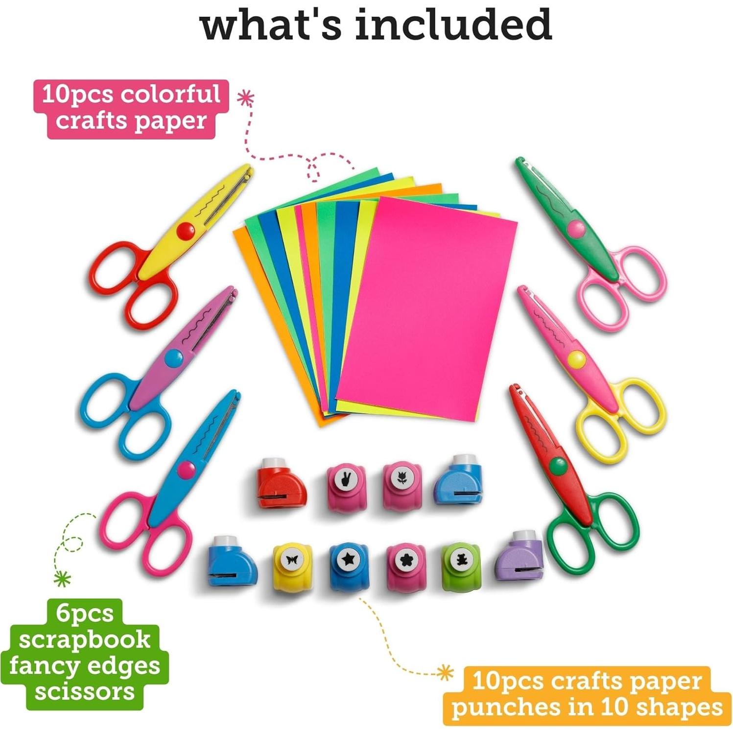 Kit de Manualidades Incraftables 26 Piezas - Tijeras y Perforadoras