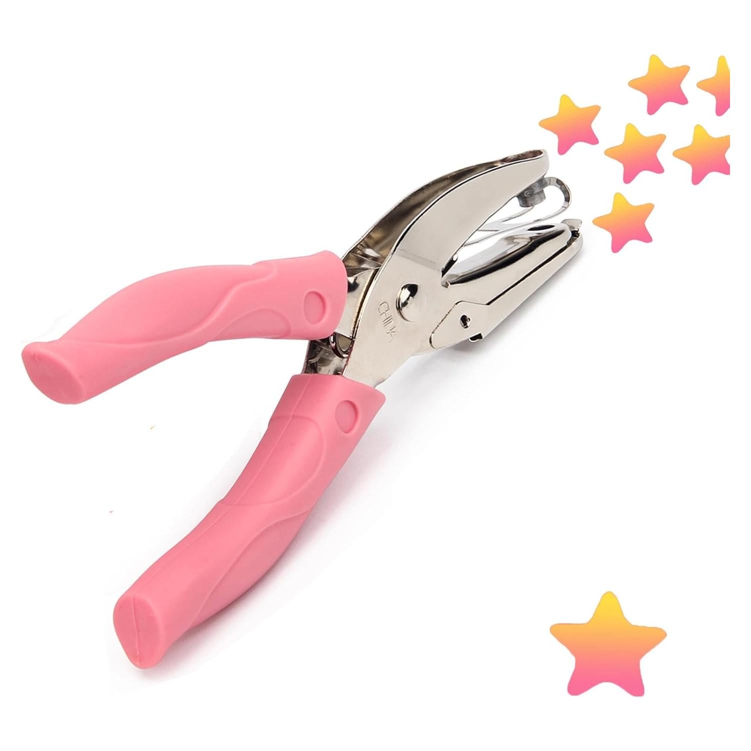 Perforadora de Papel Pletpet Estrella 6.35 mm Rosa Acero Inoxidable