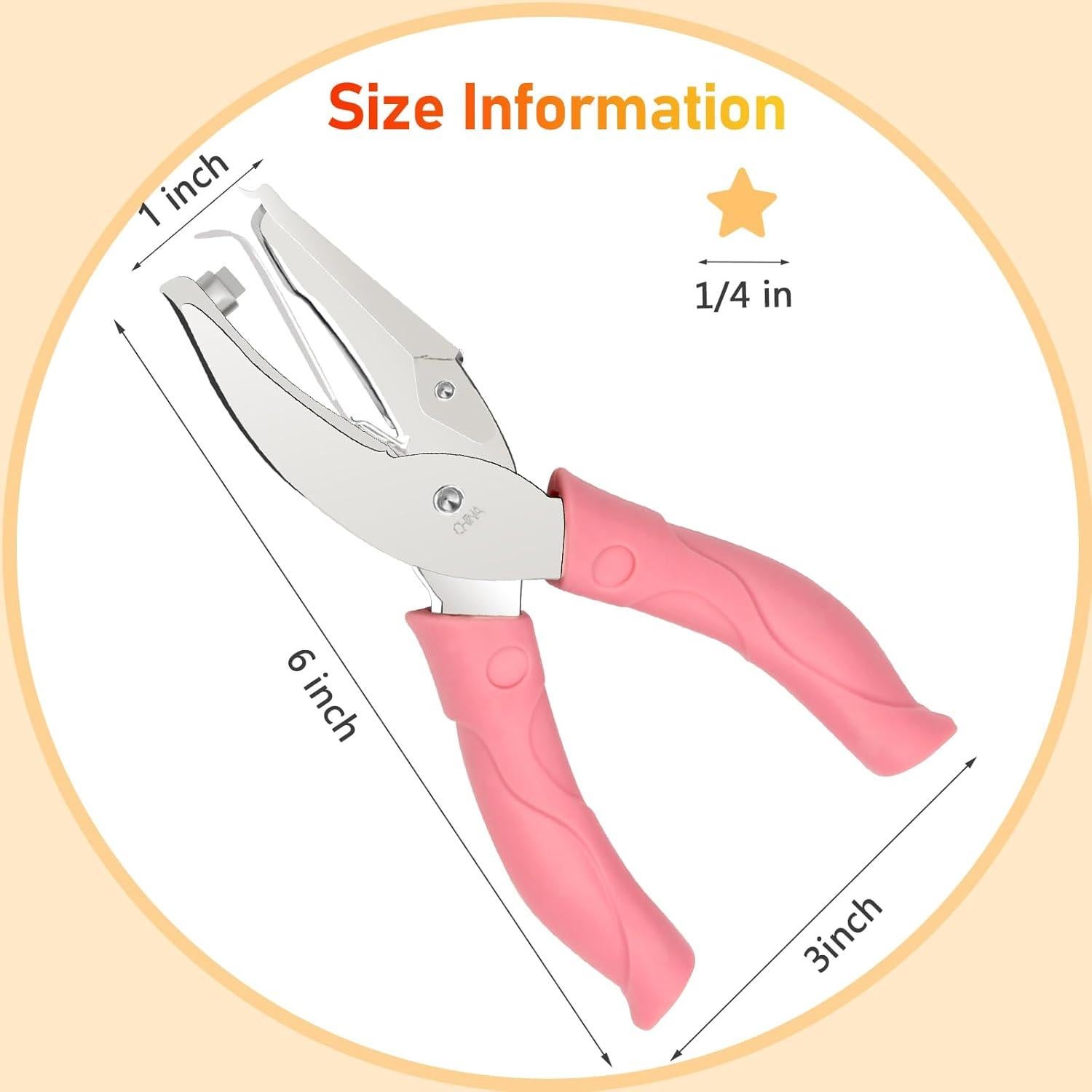 Perforadora de Papel Pletpet Estrella 6.35 mm Rosa Acero Inoxidable