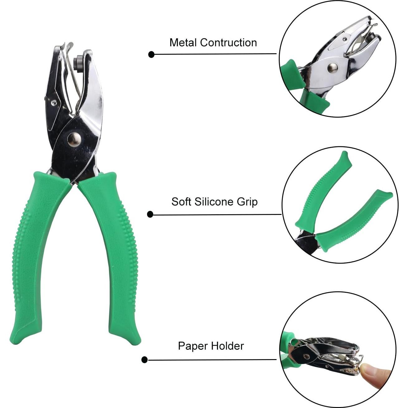 Perforadora de papel Aacehlh cuadrada 4.5 mm verde manual