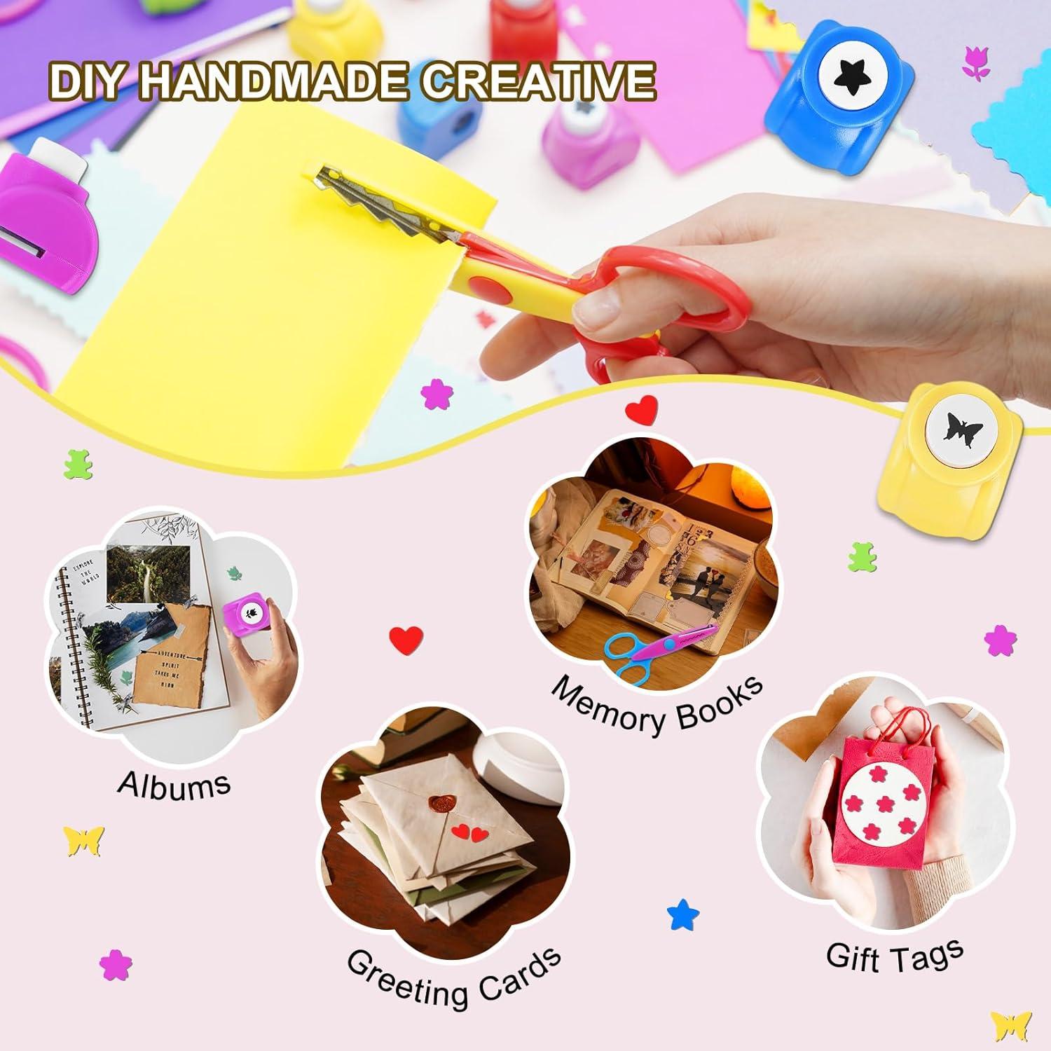 Set de Manualidades UCEC: 8 Tijeras, 6 Perforadoras y 30 Hojas