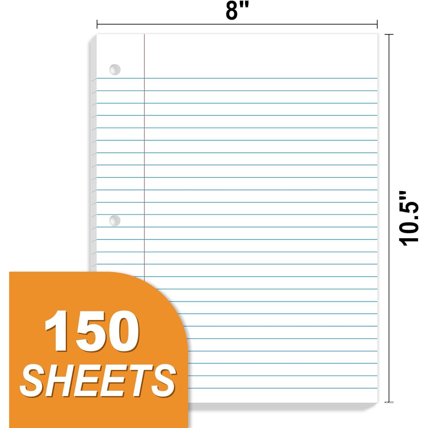 Papel Suelto Rayado Ancho SUNEE 450 Hojas 20.3x26.7 cm