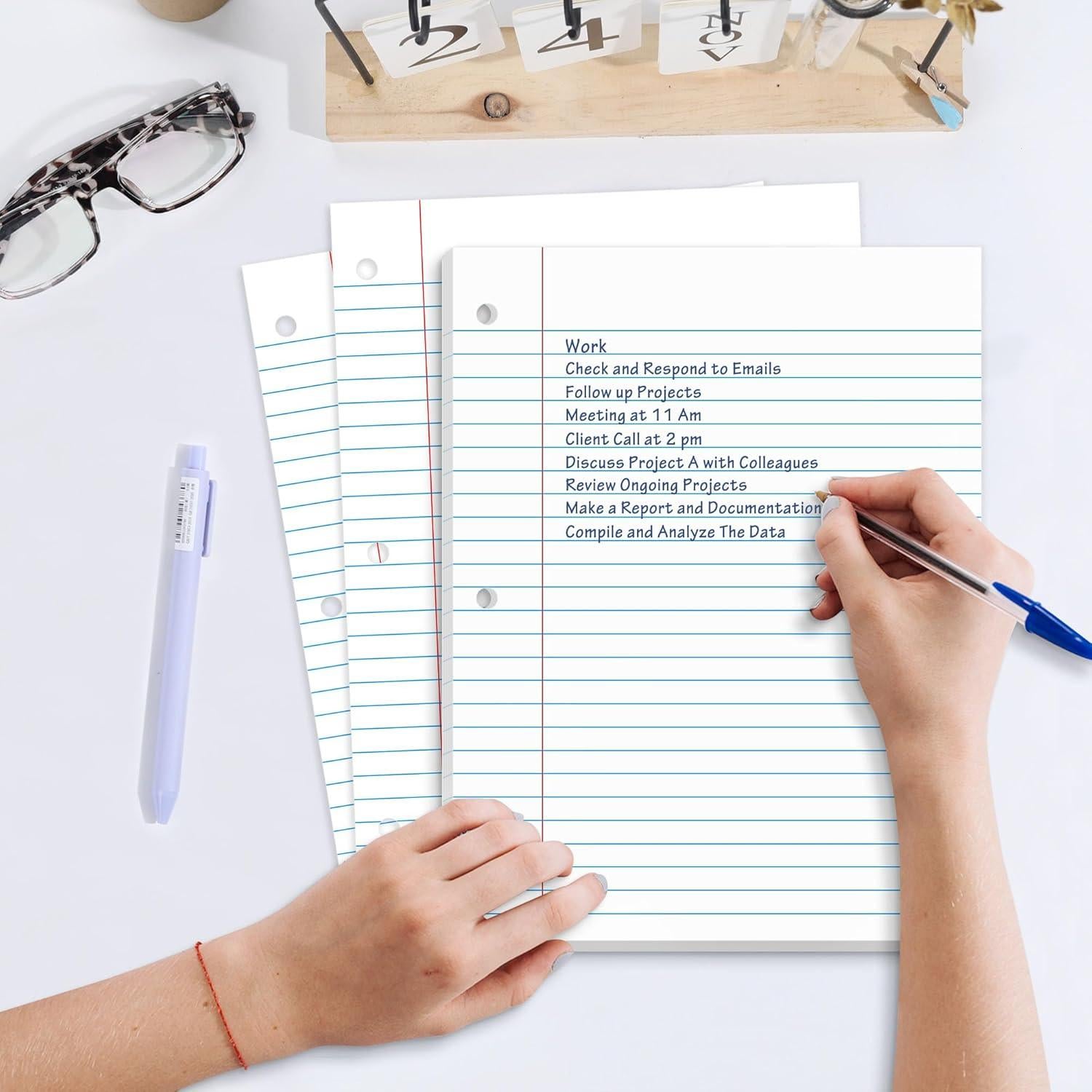 Papel Suelto Rayado Ancho SUNEE 450 Hojas 20.3x26.7 cm