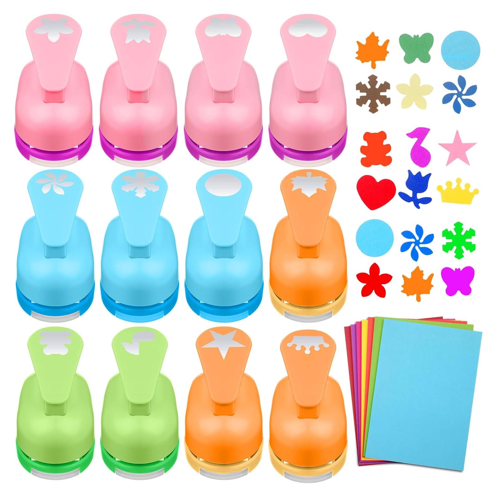 12 Perforadoras de Papel Motipuns 1 Pulgada para Manualidades