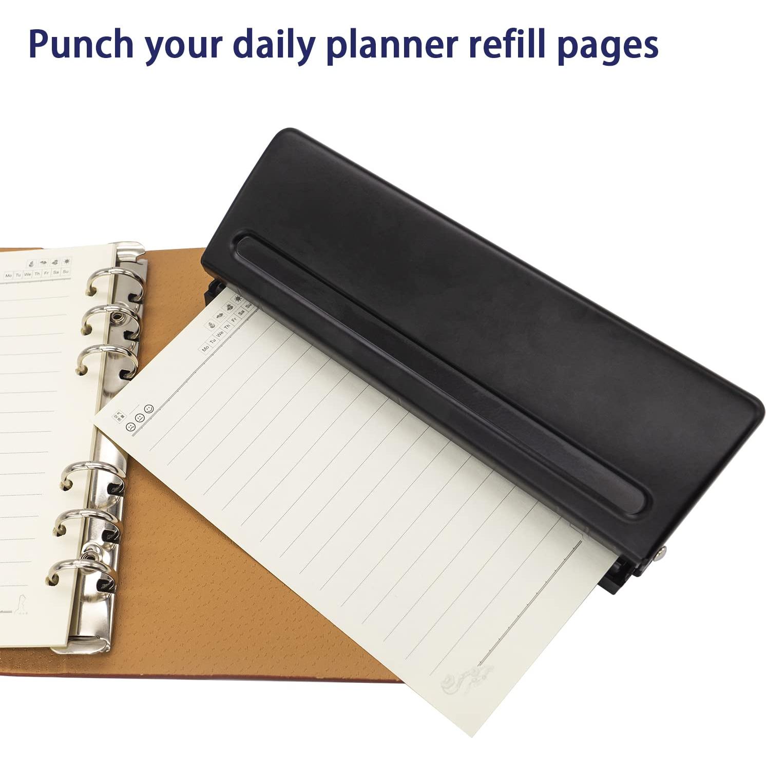 Perforadora de Papel Zofly 6 Agujeros Ajustable A5 A6 A7