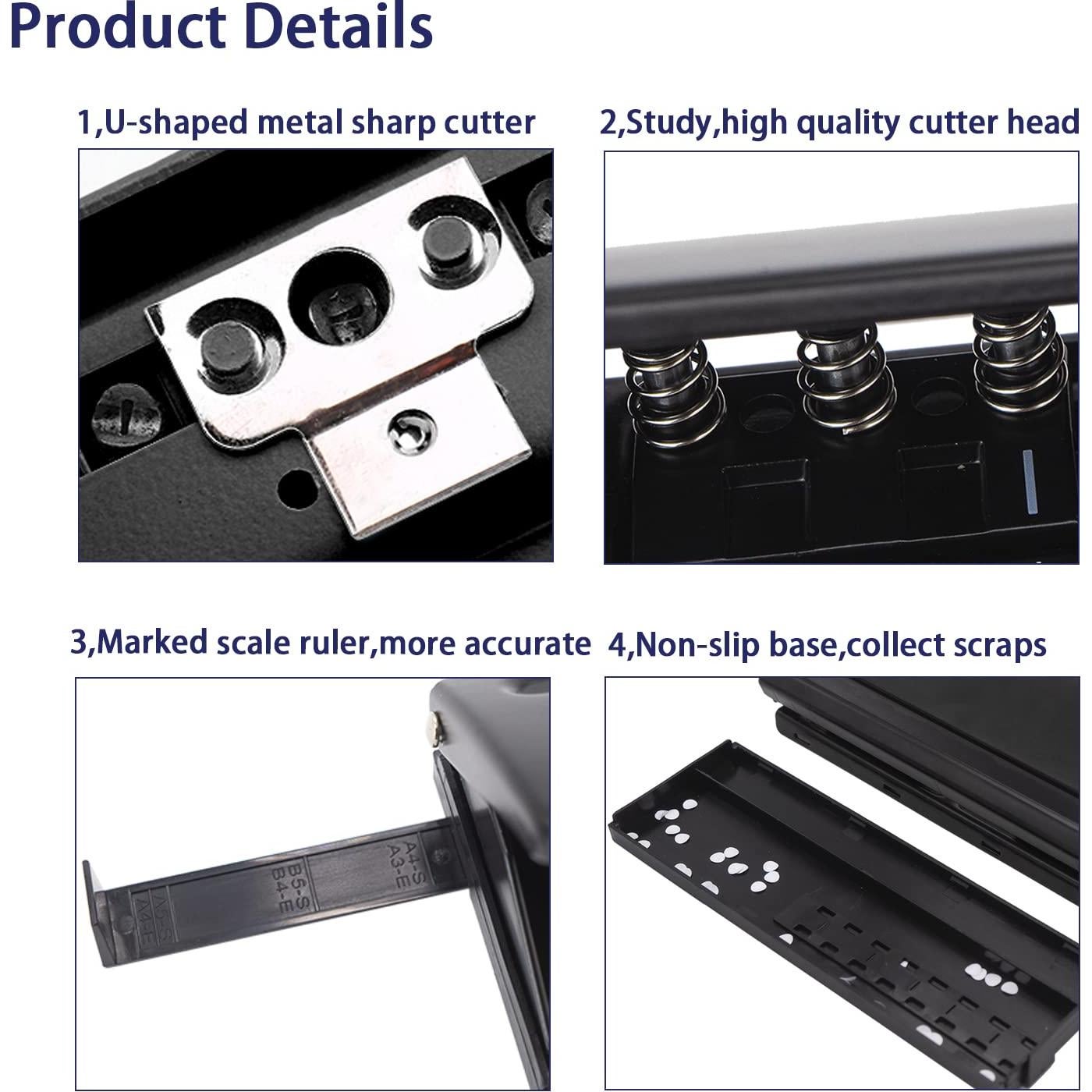 Perforadora de Papel Zofly 6 Agujeros Ajustable A5 A6 A7