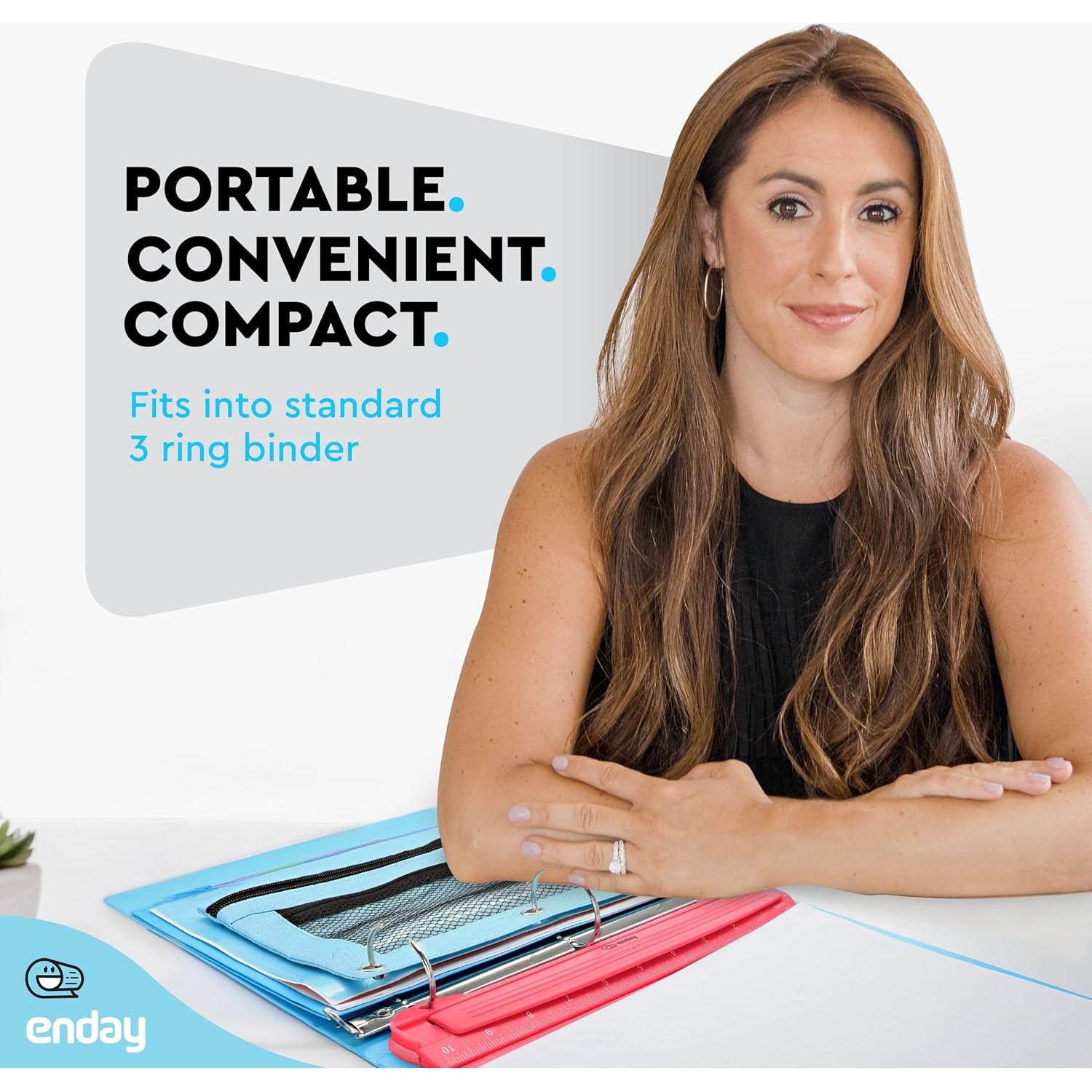 Perforadora de 3 Agujeros Enday Rosa, Capacidad 5 Hojas