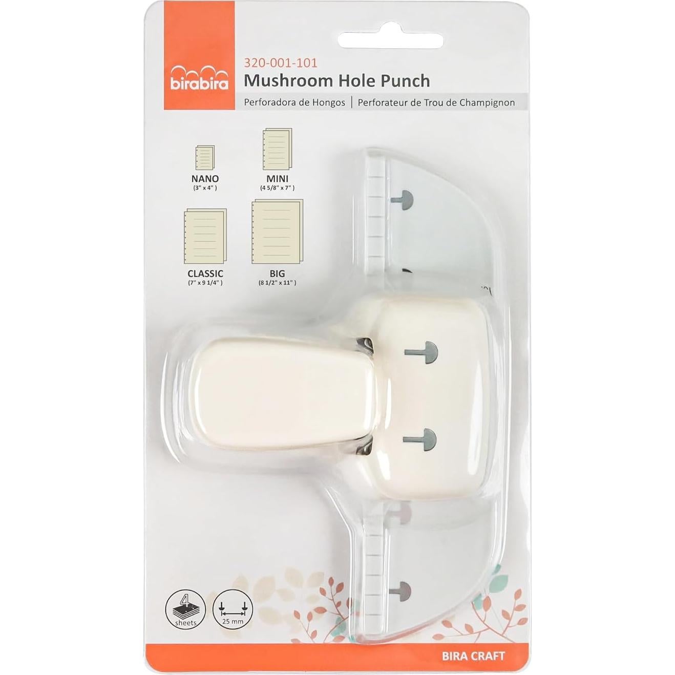 Perforadora de agujero de hongo Bira Craft, capacidad 4 hojas