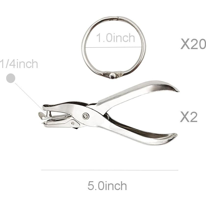 Paquete 2 Perforadoras Vfrikor + 20 Anillos Encuadernación