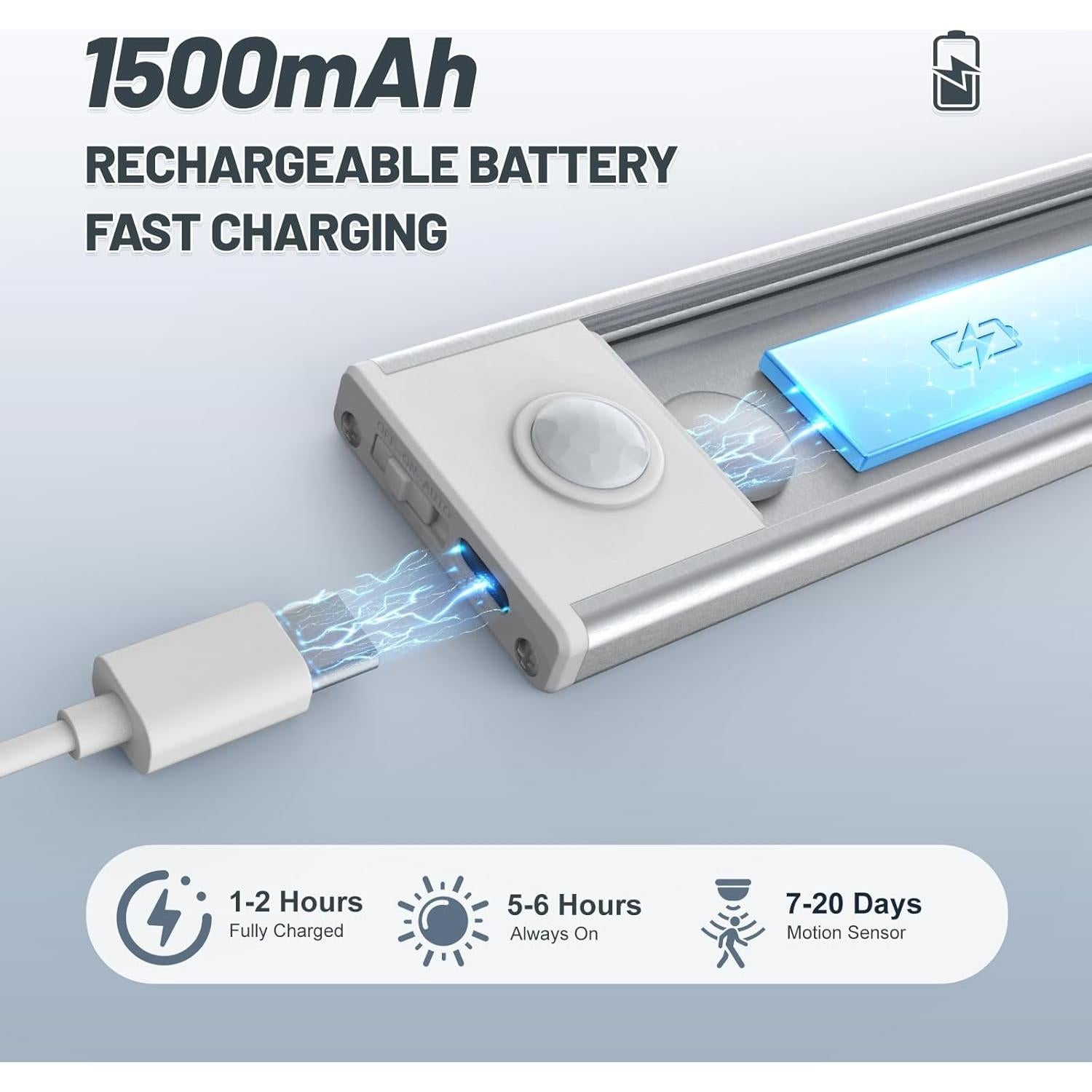 Paquete de 6 luces LED bajo gabinete AVEVA con sensor de movimiento
