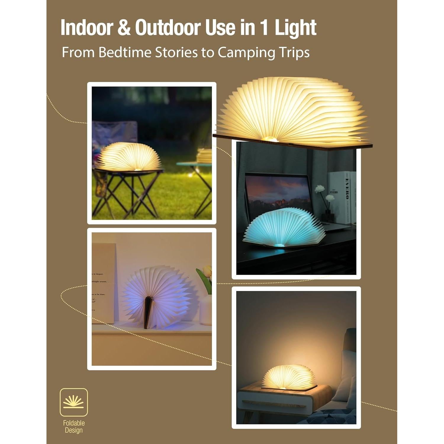 Lámpara de Libro Portátil ZBOLE 12 Colores Control Remoto