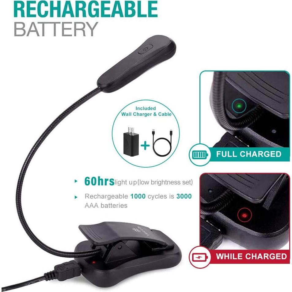 Luz de Lectura Vekkia BK-07 Recargable LED Cálido 60 Horas