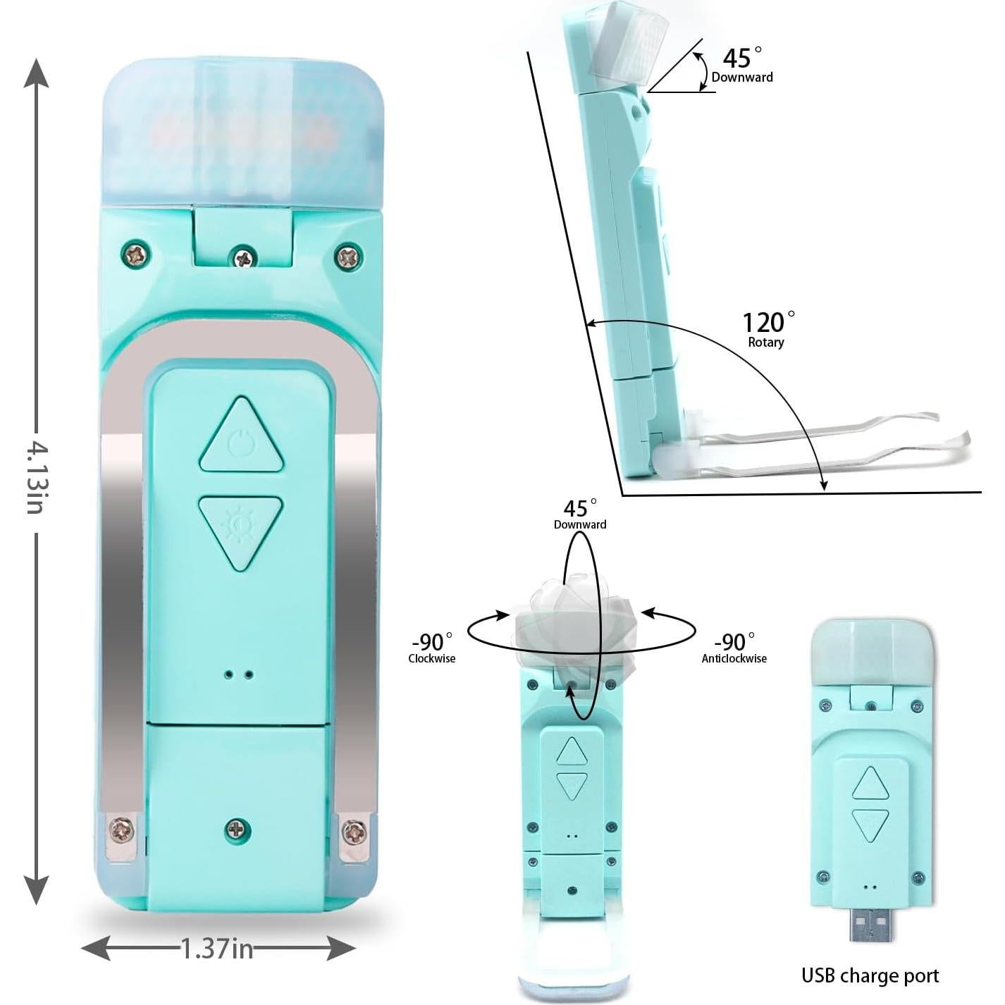 Luces de Libro Recargables UPIHO 2PCS con 5 Niveles de Brillo