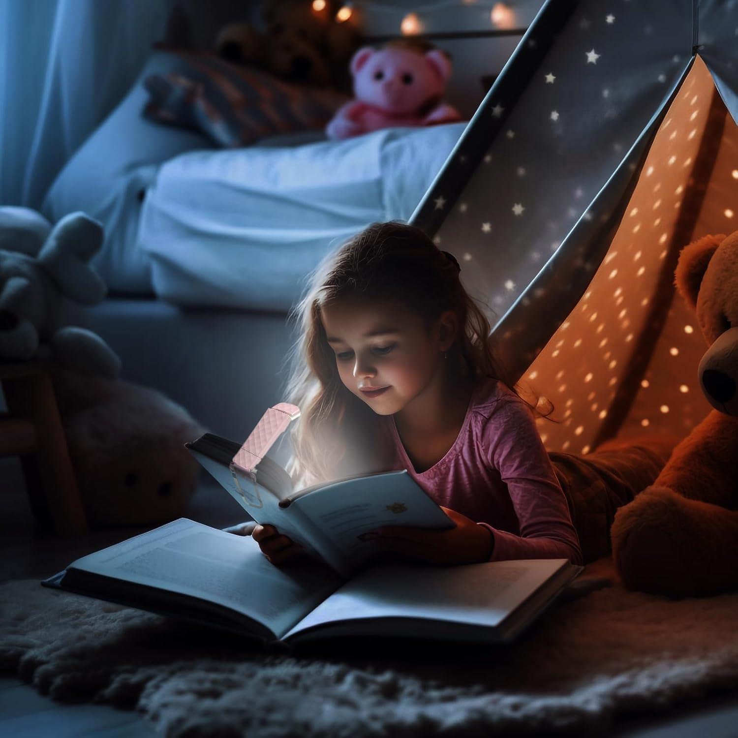 Luces de Libro Recargables UPIHO 2PCS con 5 Niveles de Brillo