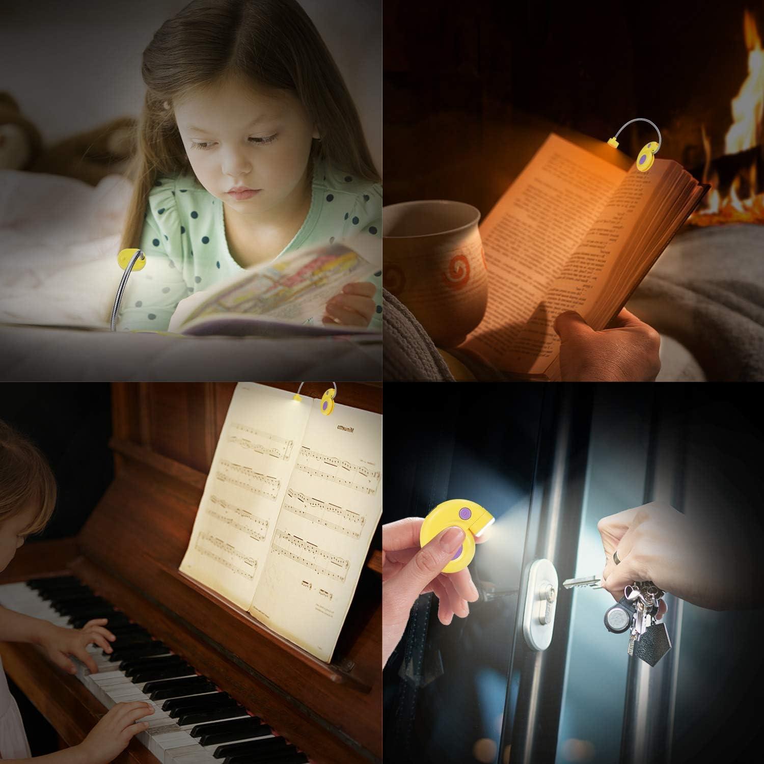 Luz de libro recargable HONGUT amarilla con 2 modos