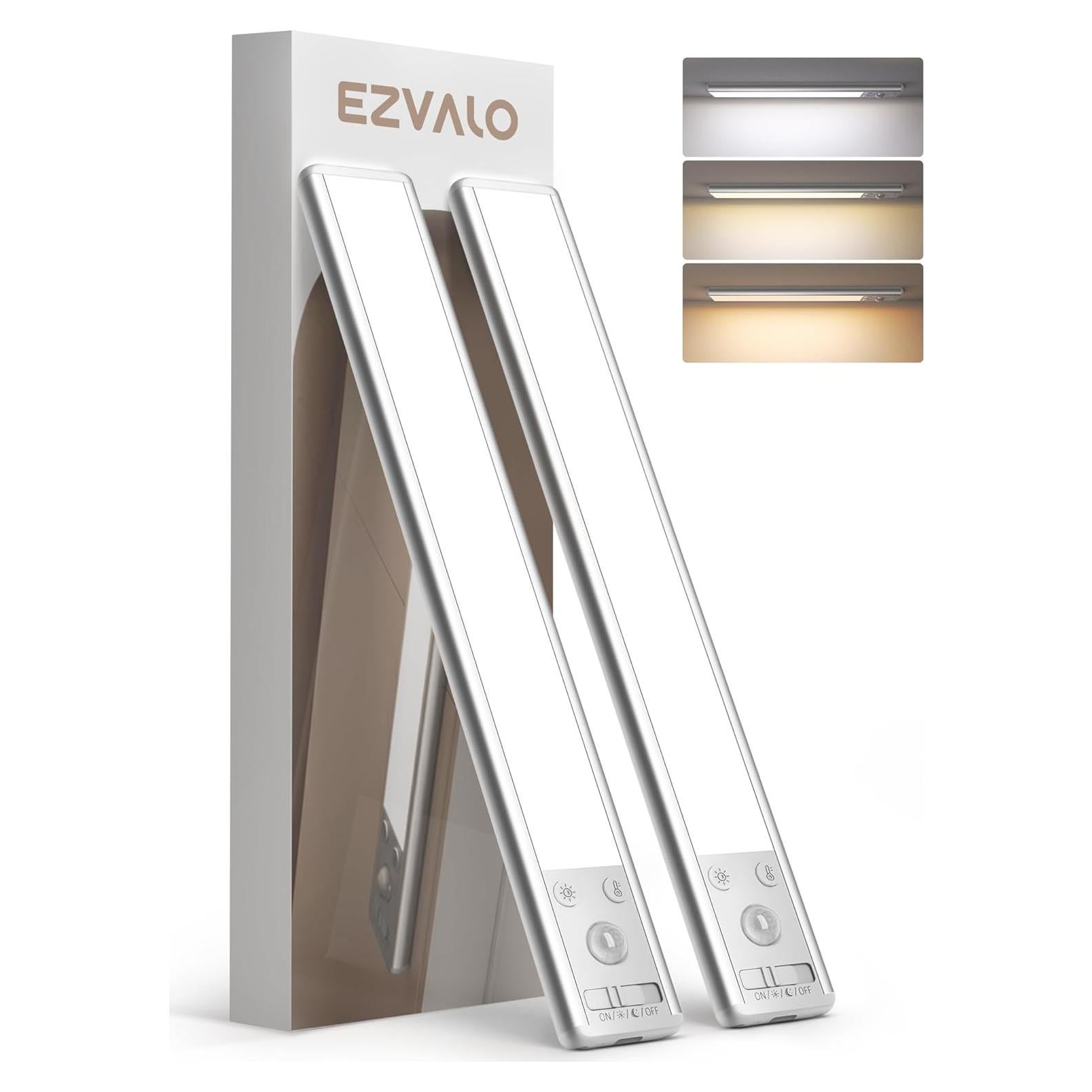 EZVALO Luces LED Bajo Gabinete Inalámbricas 2 Paquete 20.32cm