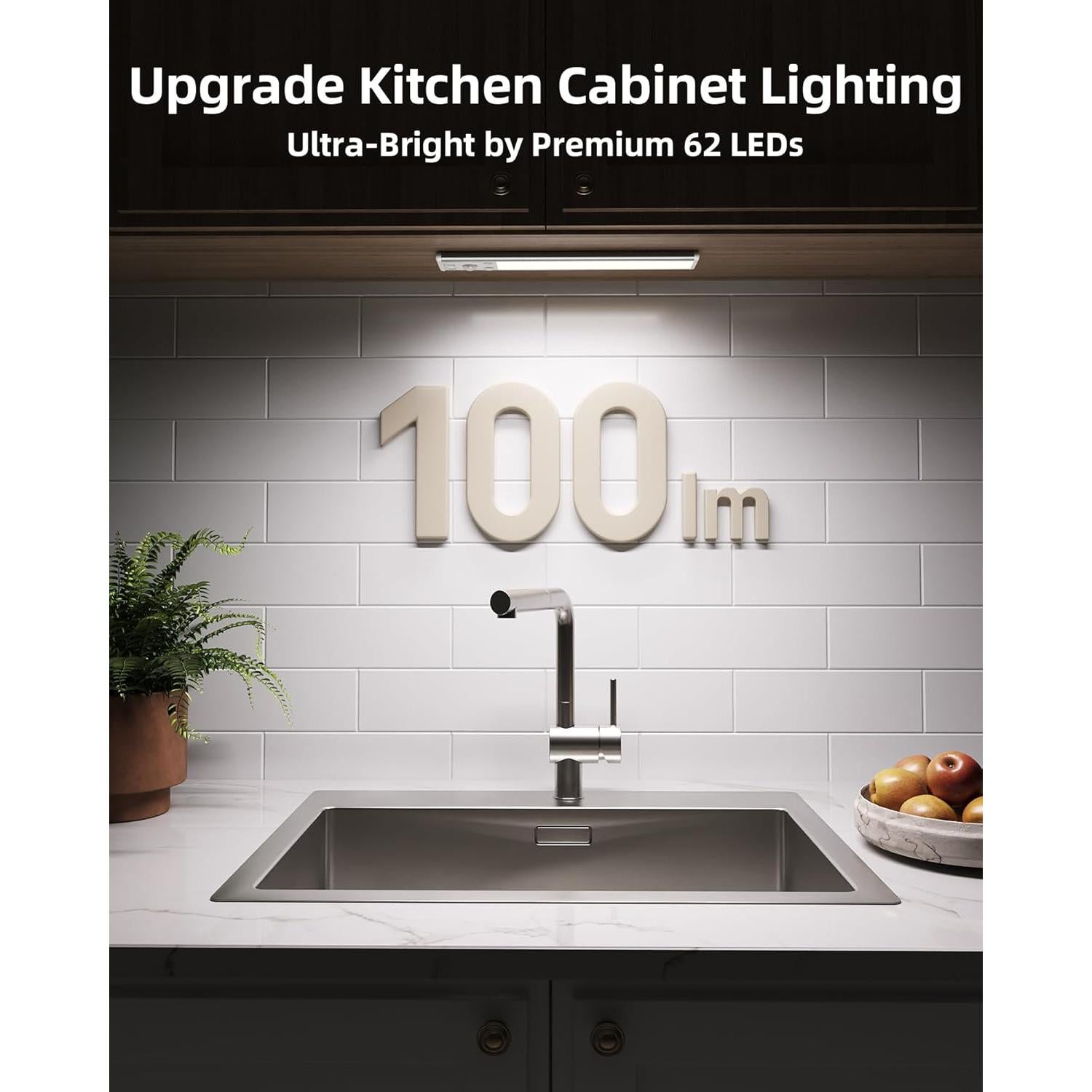 EZVALO Luces LED Bajo Gabinete Inalámbricas 2 Paquete 20.32cm