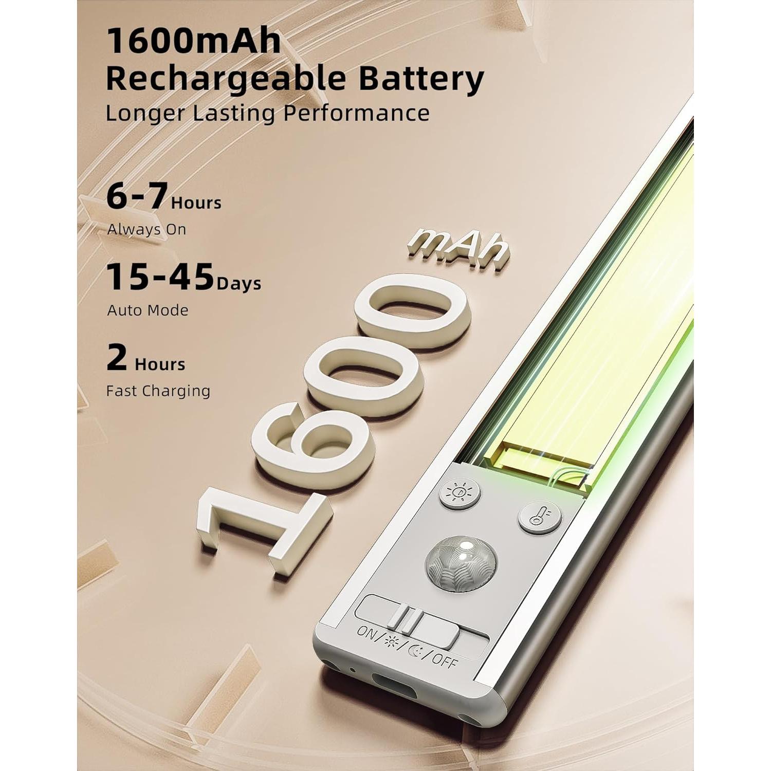 EZVALO Luces LED Bajo Gabinete Inalámbricas 2 Paquete 20.32cm