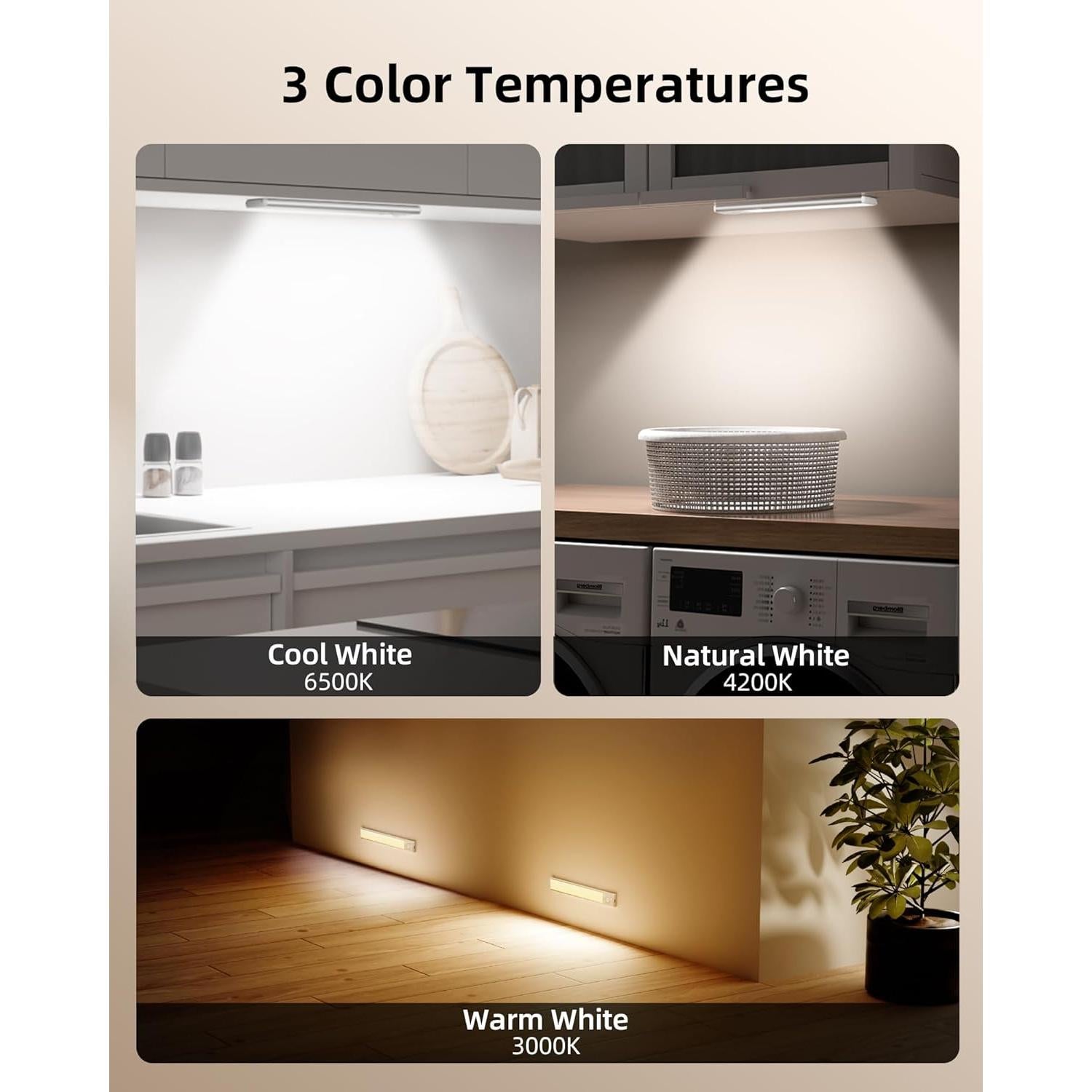 EZVALO Luces LED Bajo Gabinete Inalámbricas 2 Paquete 20.32cm