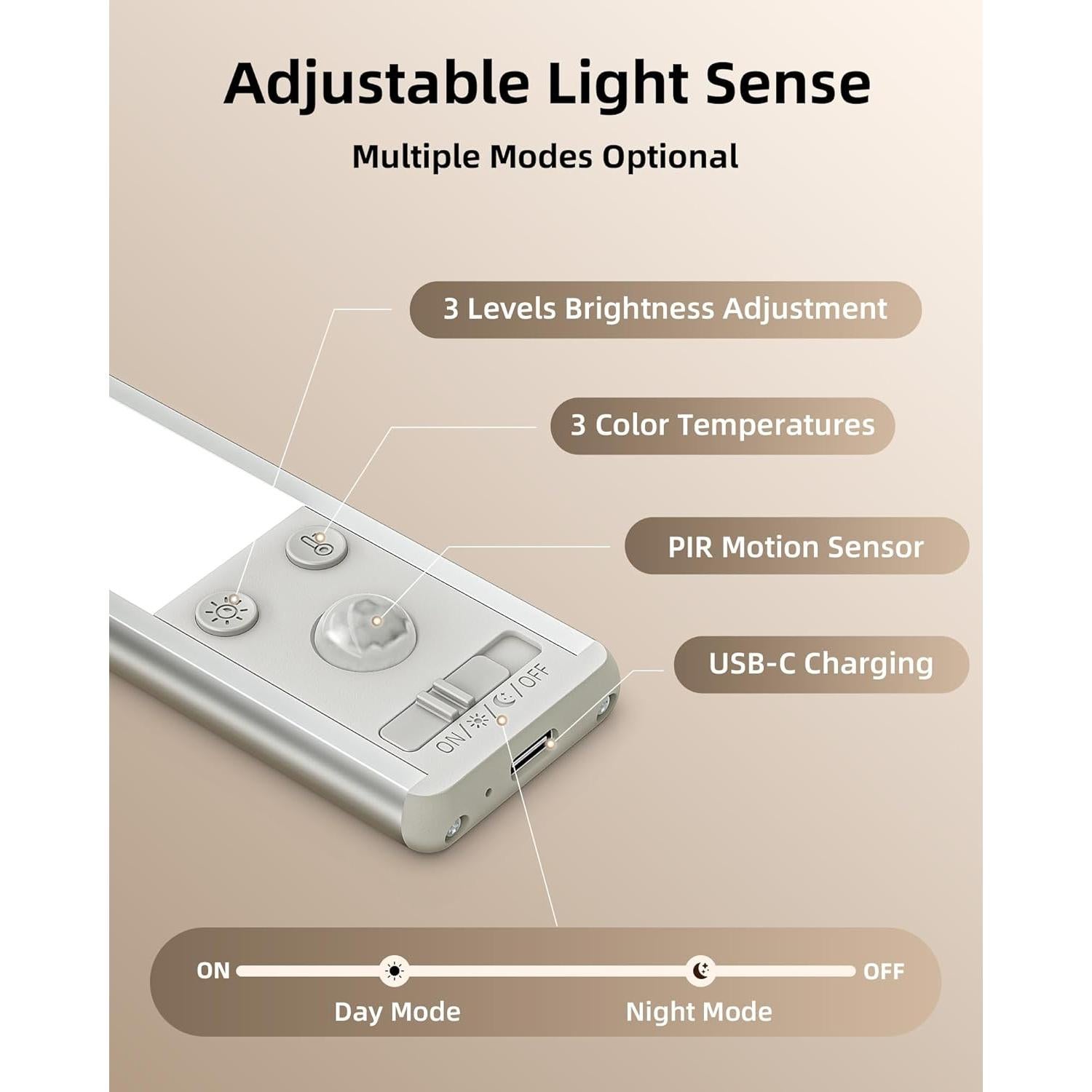 EZVALO Luces LED Bajo Gabinete Inalámbricas 2 Paquete 20.32cm