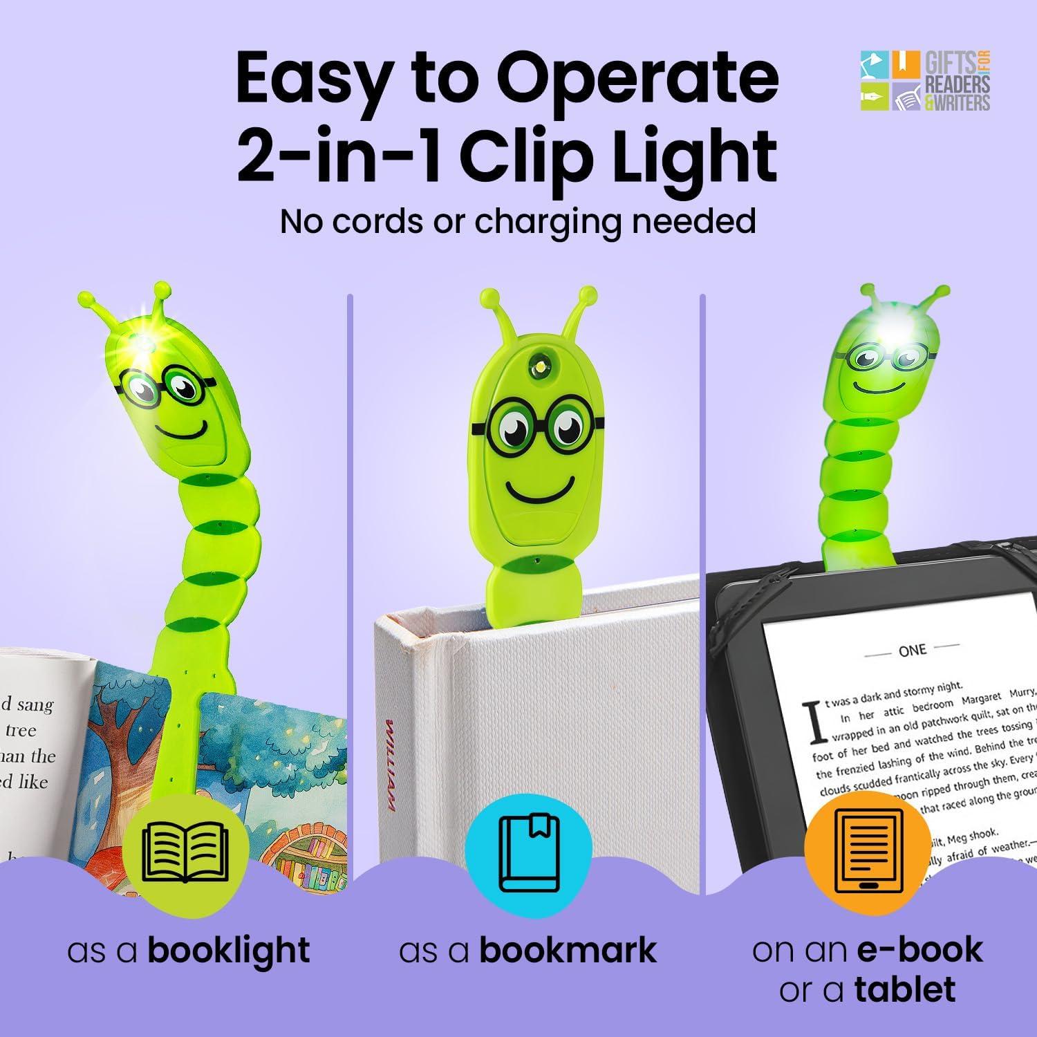 Luz de Lectura Flexilight Verde - Marcador Libro LED 8 Luces