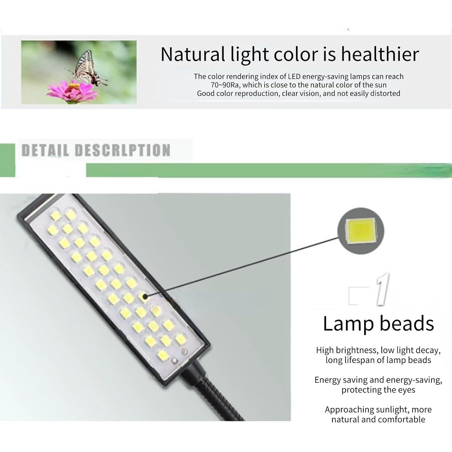 Luz LED de Trabajo eecoo con Brazo Flexible y Base Magnética