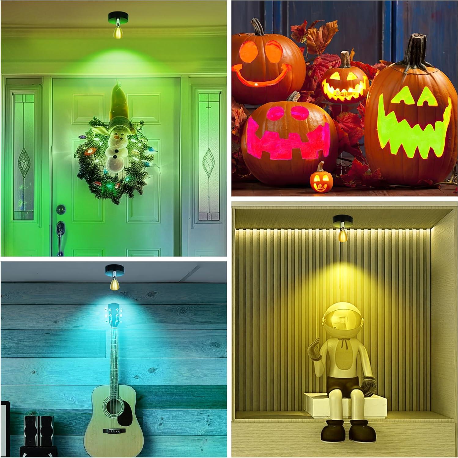 Paquete de 4 Focos RGBW Inalámbricos Recargables 1800mAh