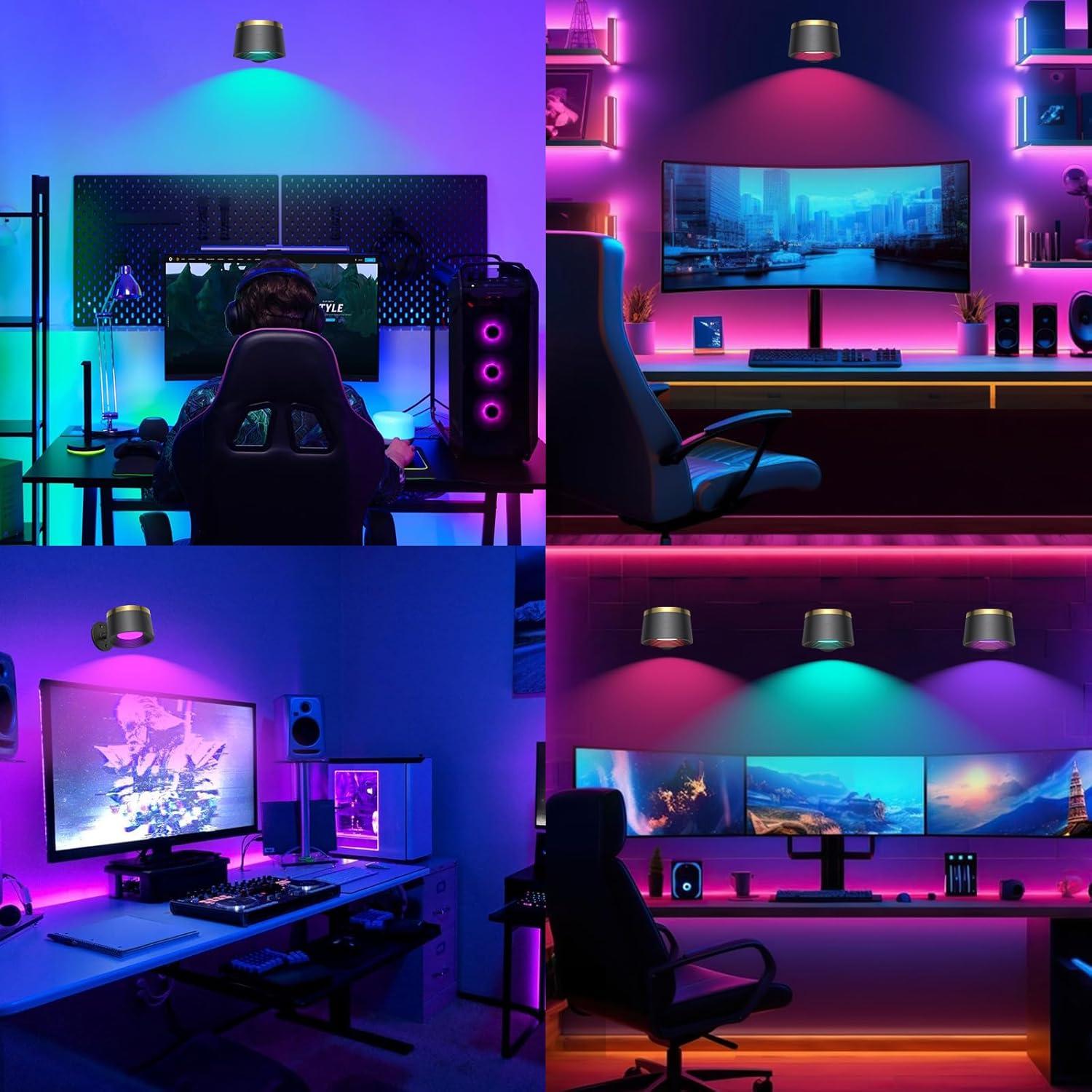 Juego de Apliques de Pared LED Speclux 2 Pcs Negro 3 Temperaturas