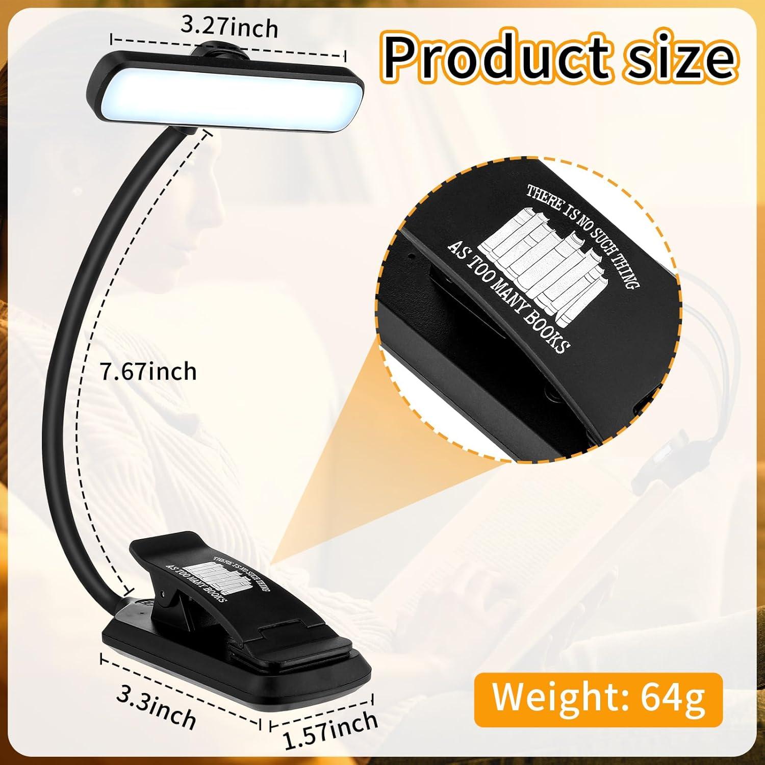 Luz de Lectura LED Recargable Mudder con Clip y 3 Temperaturas