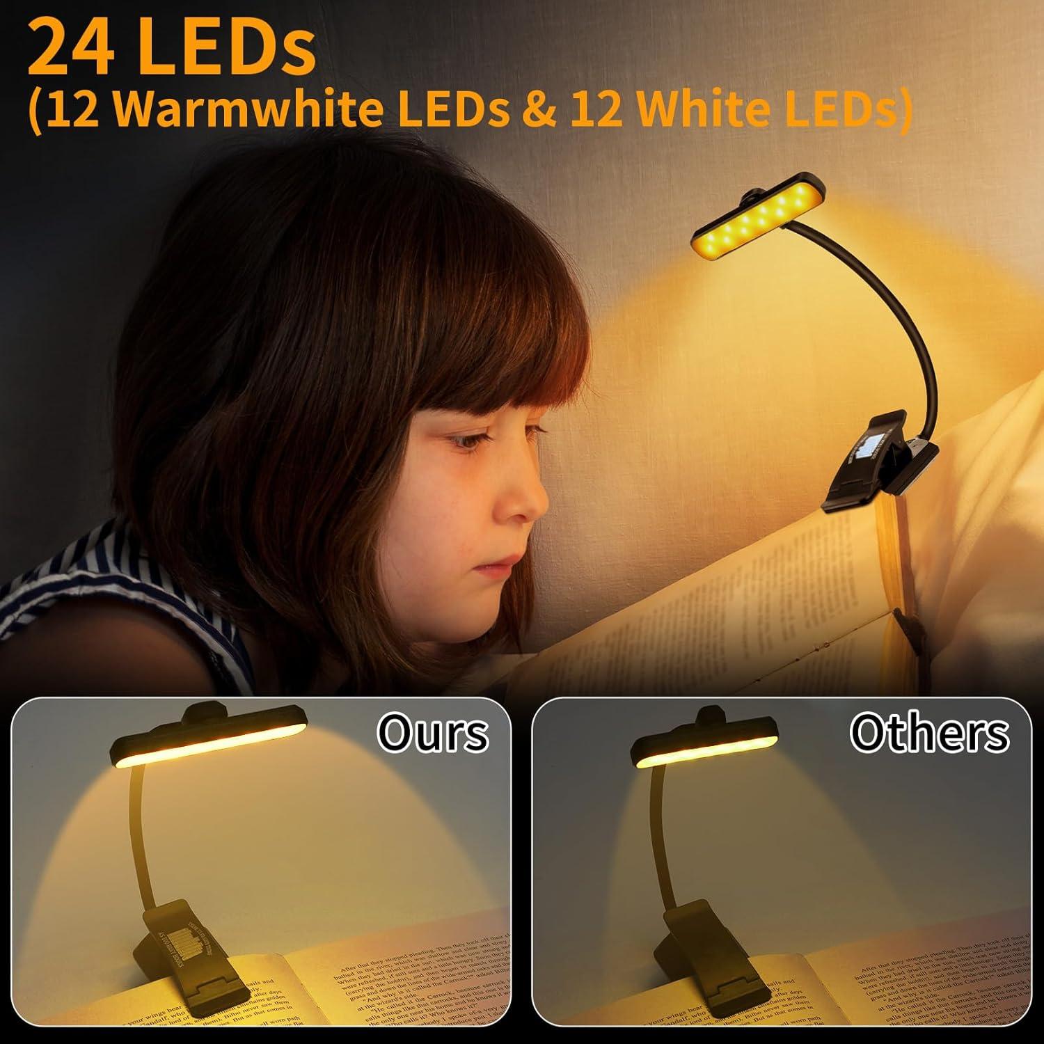 Luz de Lectura LED Recargable Mudder con Clip y 3 Temperaturas