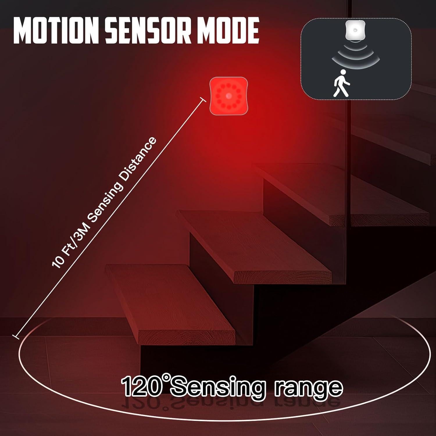 Luces Nocturnas Rojas con Sensor de Movimiento Bestendony - Paquete de 4