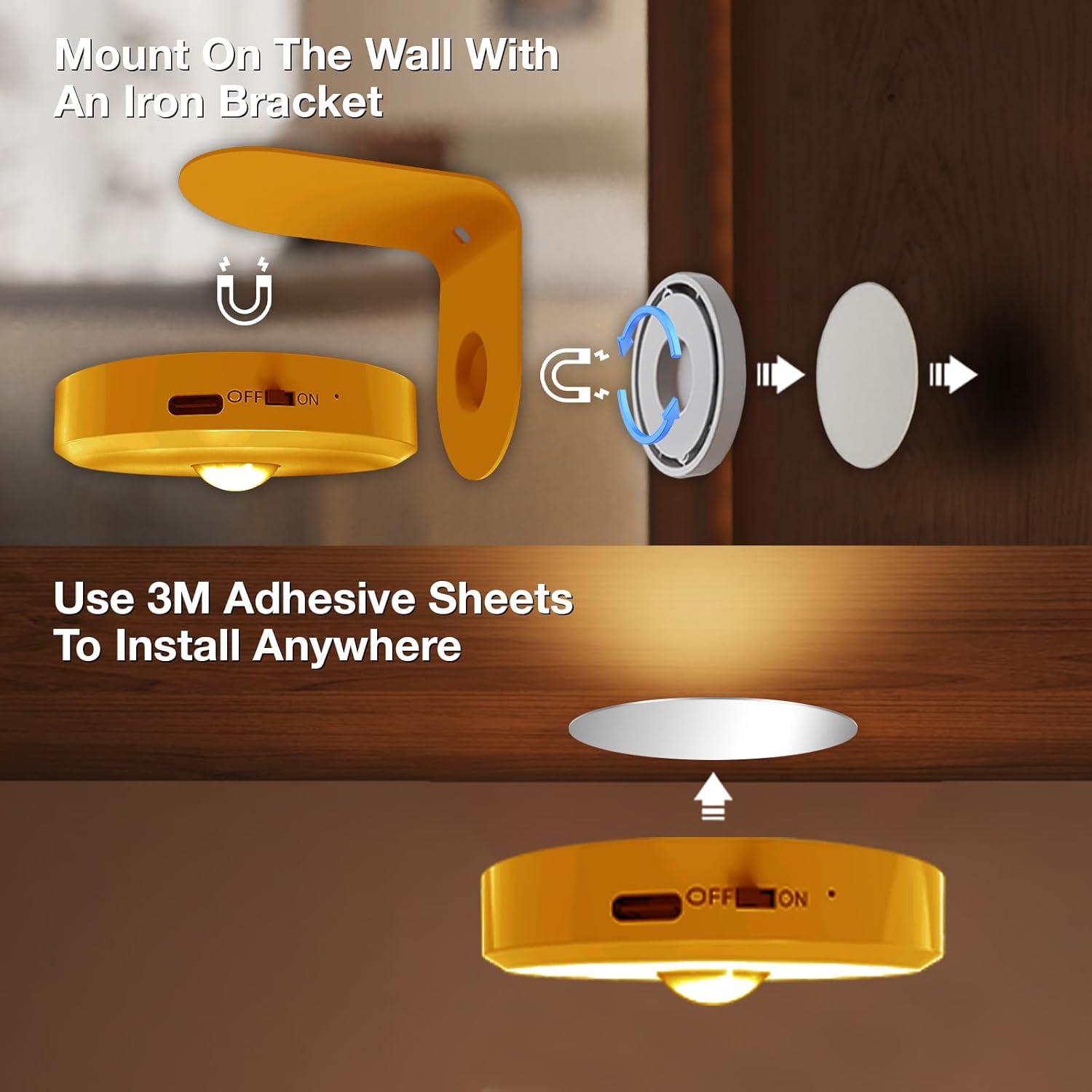 Luces de Imagen Inalámbricas MEKKLEON 4 Paquete Dorado 2000mAh