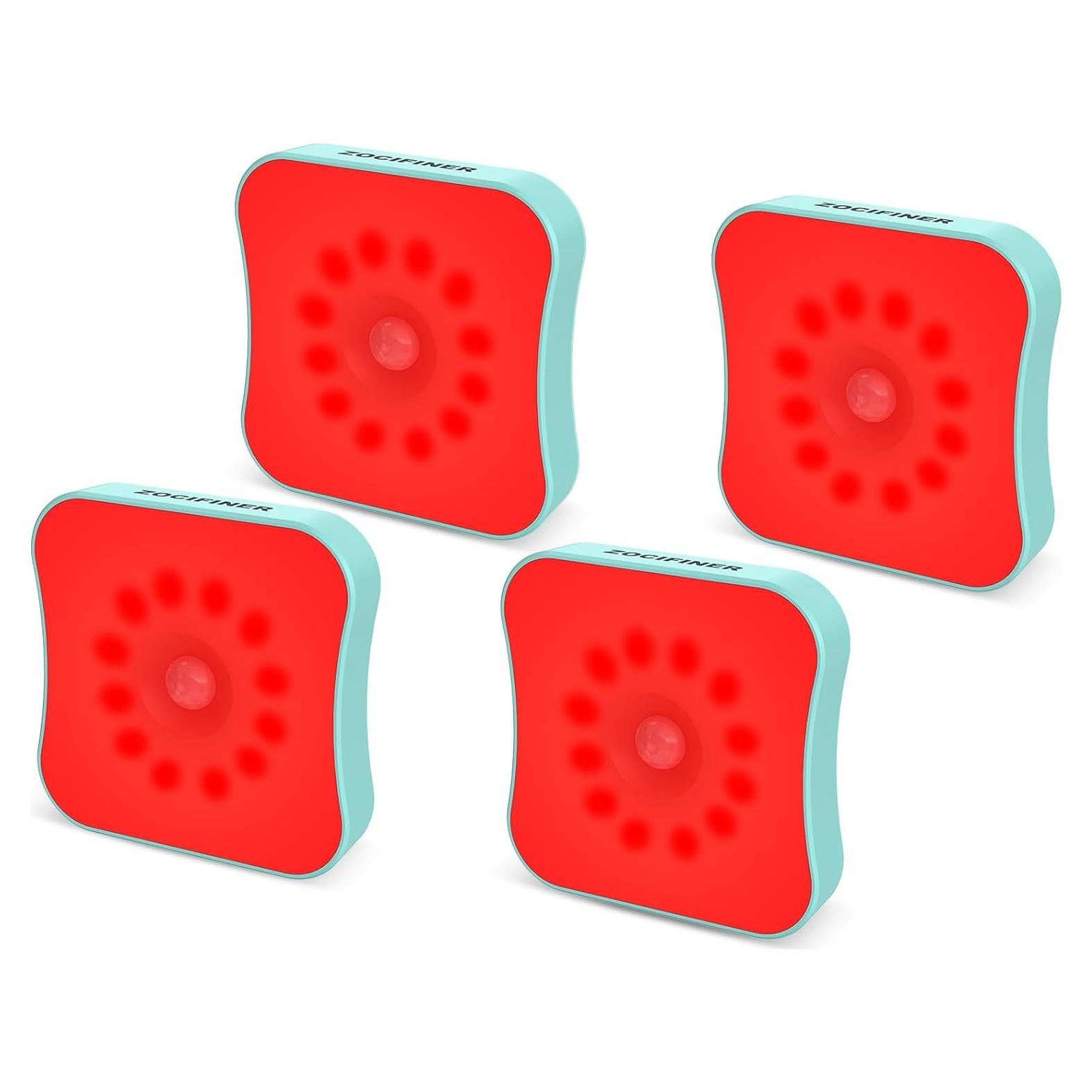 Luces Nocturnas con Sensor de Movimiento ZOCIFINER Rojo 4 Pzas