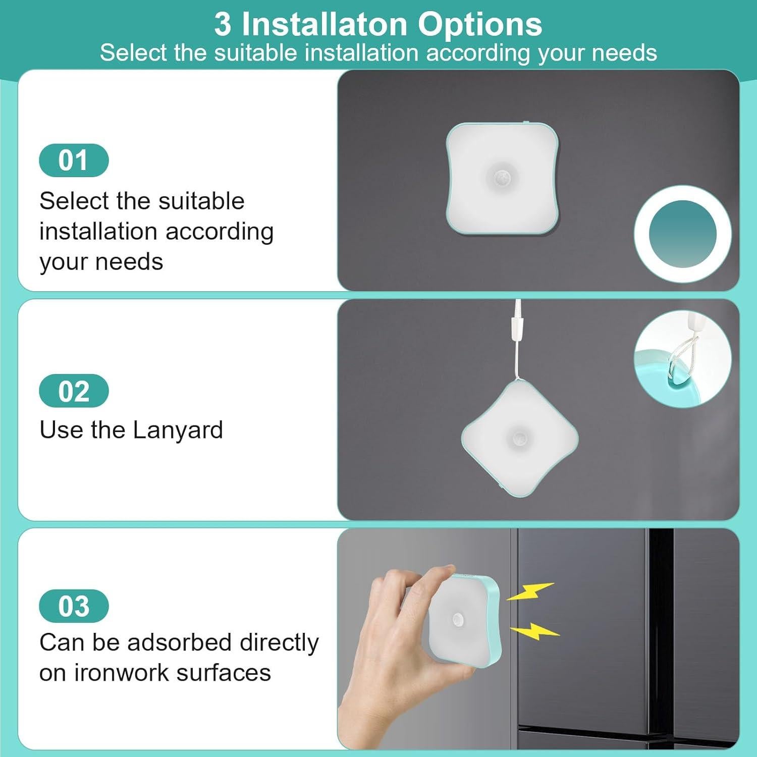 Luces Nocturnas con Sensor de Movimiento ZOCIFINER Rojo 4 Pzas