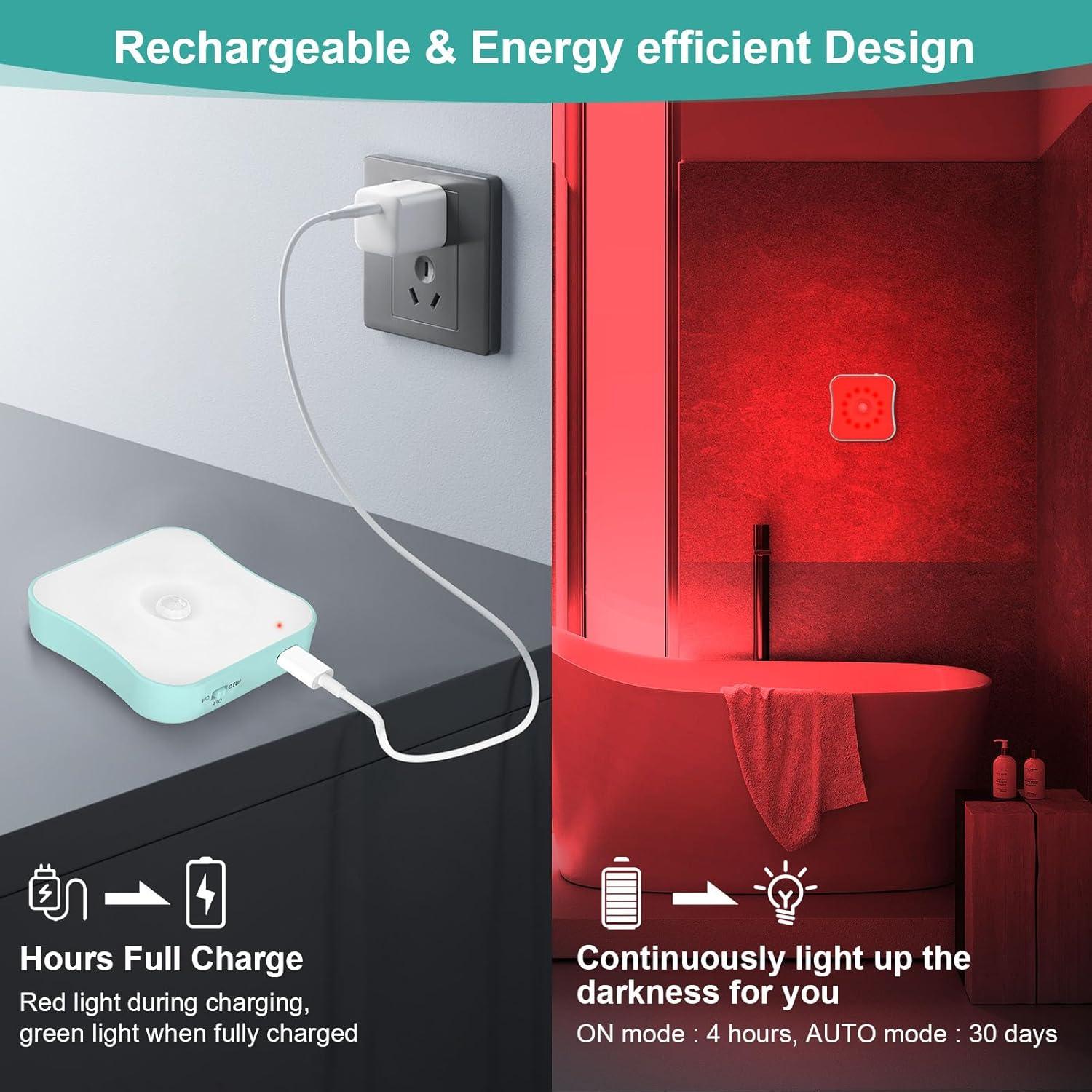 Luces Nocturnas con Sensor de Movimiento ZOCIFINER Rojo 4 Pzas
