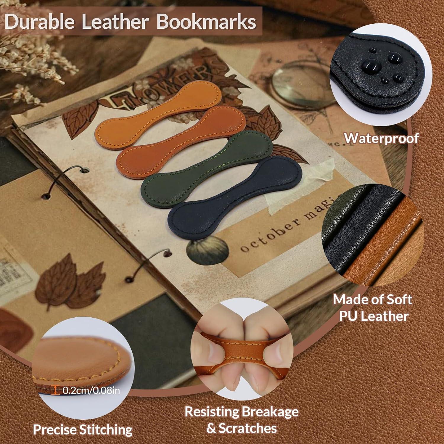 Set de 4 Marcadores Magnéticos de Piel JIXZEN - Vintage