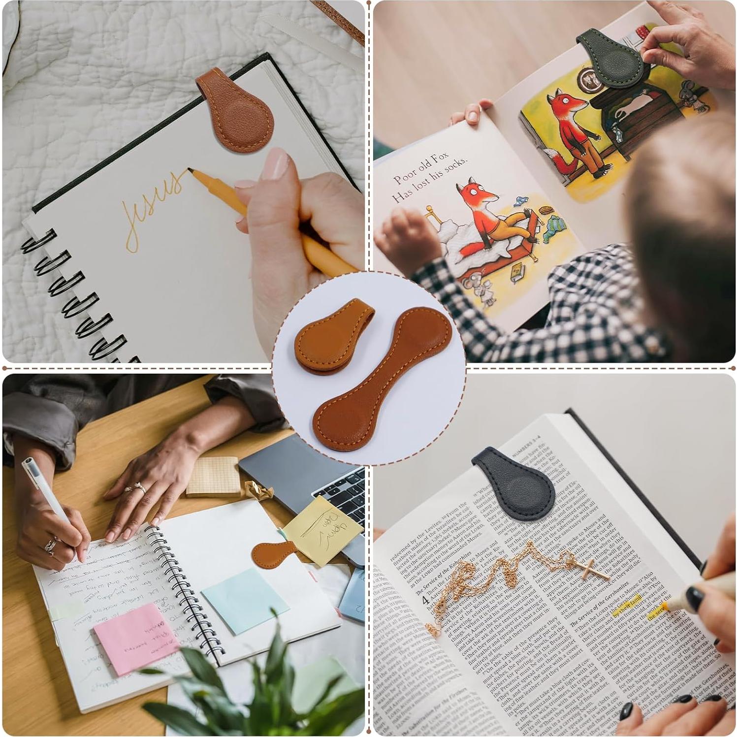 Set de 4 Marcadores Magnéticos de Piel JIXZEN - Vintage