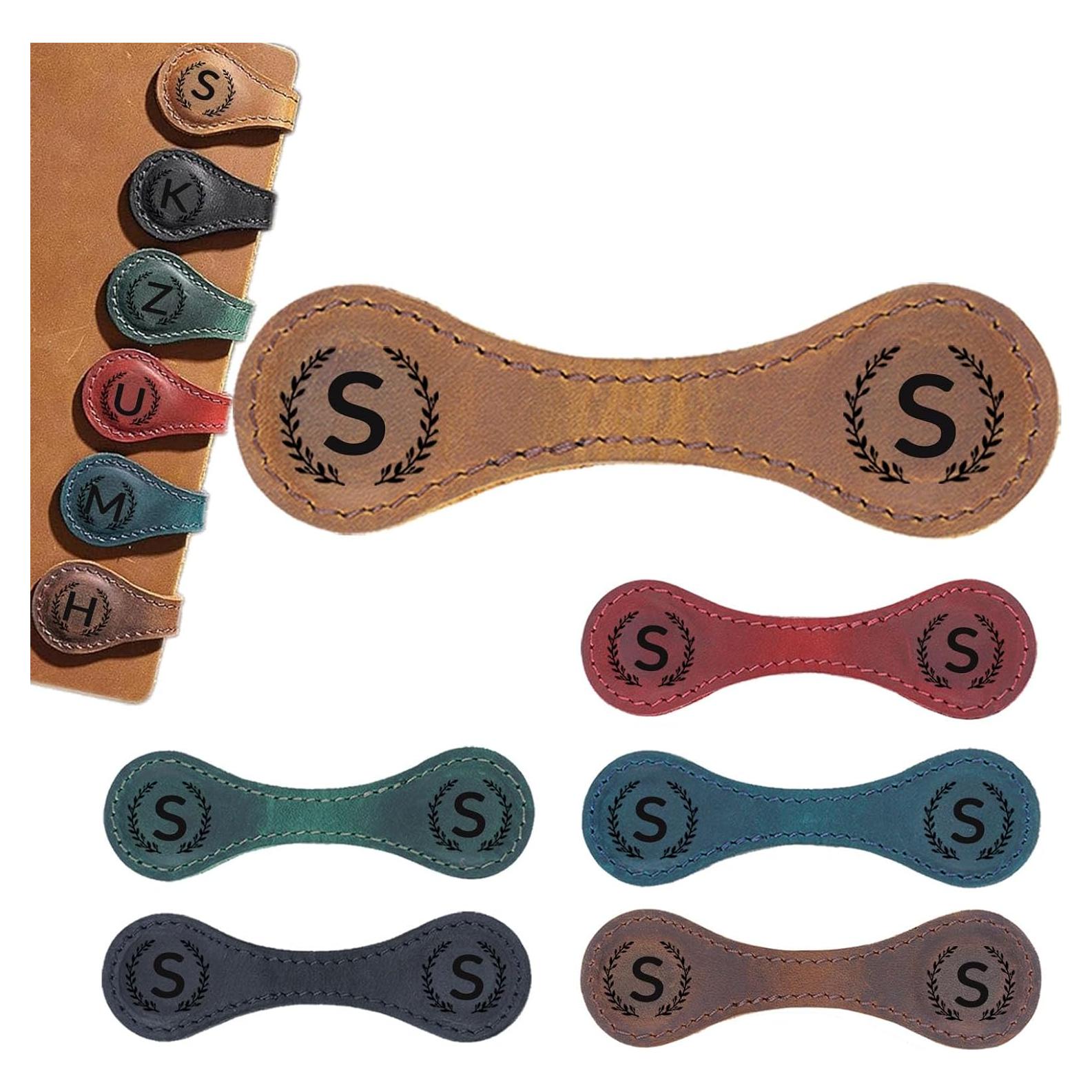 Marcador Magnético de Piel Sintética XMADZ 10x3 cm Marrón Claro