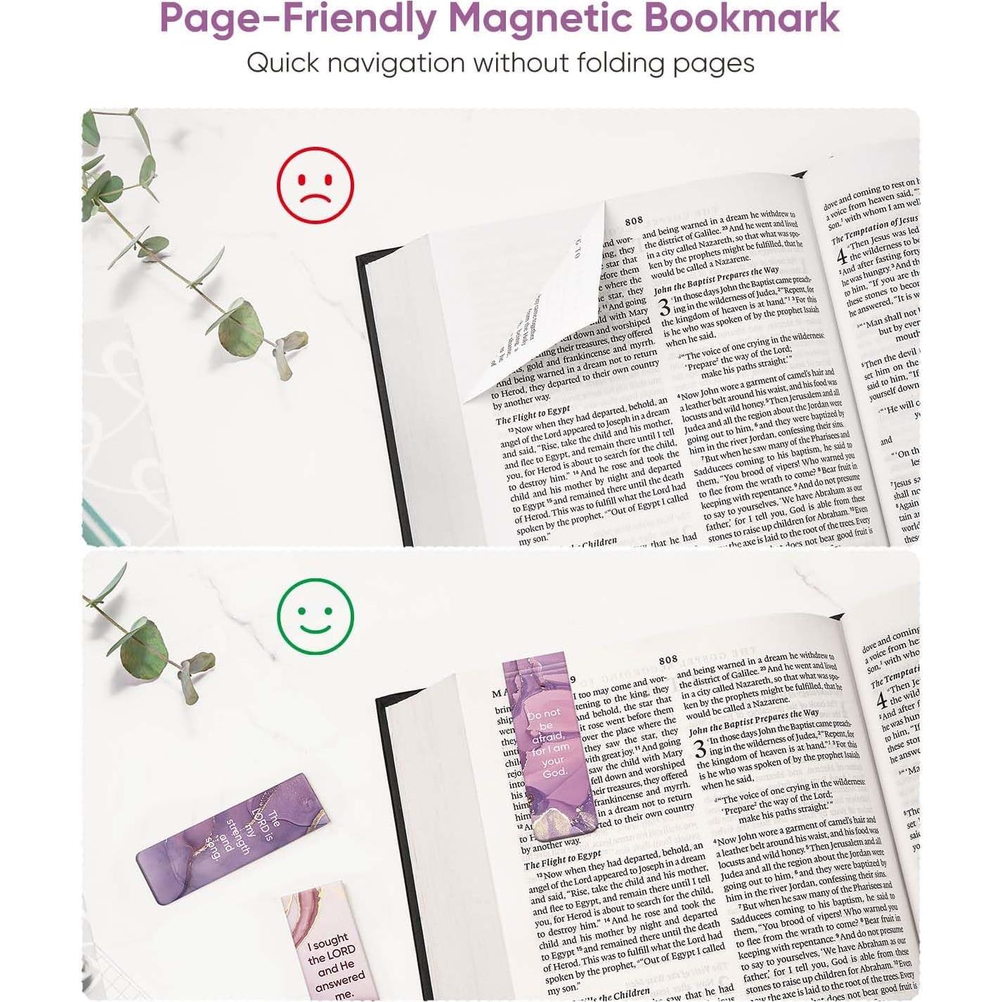 8 Marcadores Magnéticos Bíblicos Morjor - Ánimo y Fuerza 2