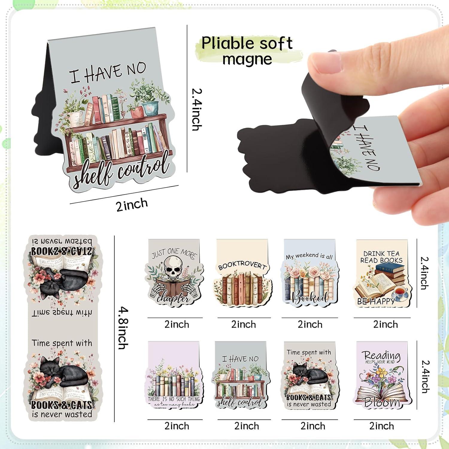 Marcadores Magnéticos Berirexrion - 8 Pcs Gato y Flores