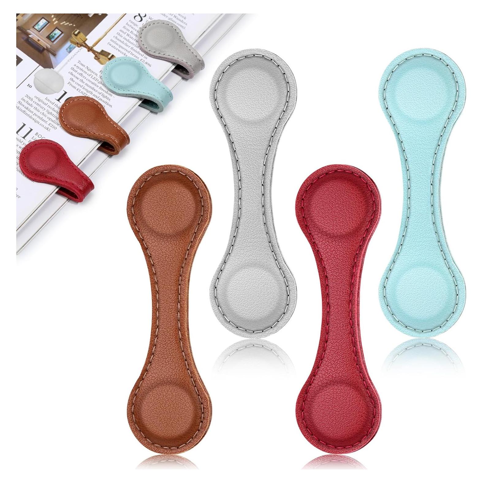 Marcadores Magnéticos de Cuero WONVOC - 4 Piezas, 100x30mm