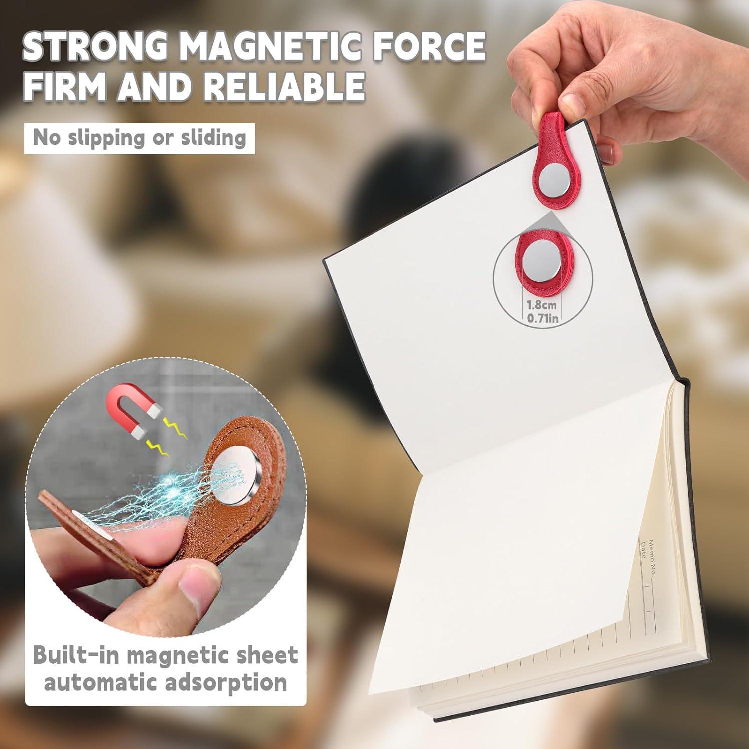 Marcadores Magnéticos de Cuero WONVOC - 4 Piezas, 100x30mm