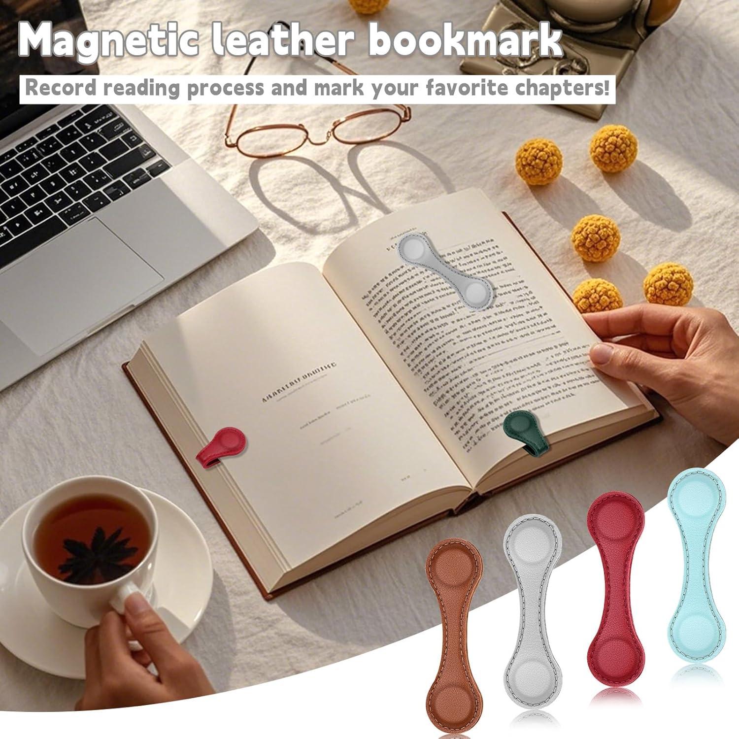 Marcadores Magnéticos de Cuero WONVOC - 4 Piezas, 100x30mm